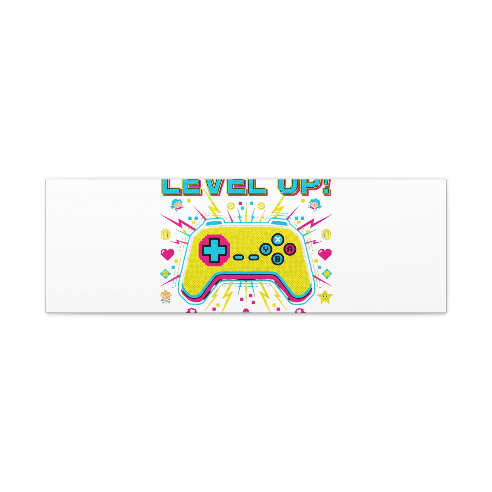 Level Up! Pixel Controller Canvas | Gaming Geek Culture, Retro Pixel Art