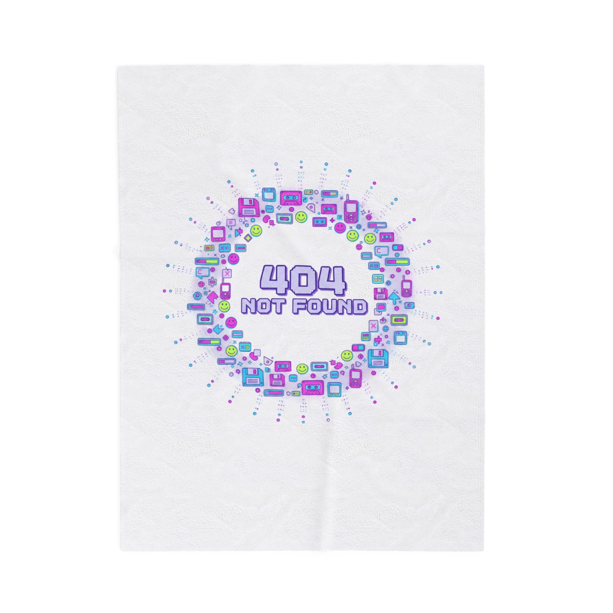 404 Not Found Pixel Ring Blanket | Y2K Retro Tech, Virtual Pet Nostalgia
