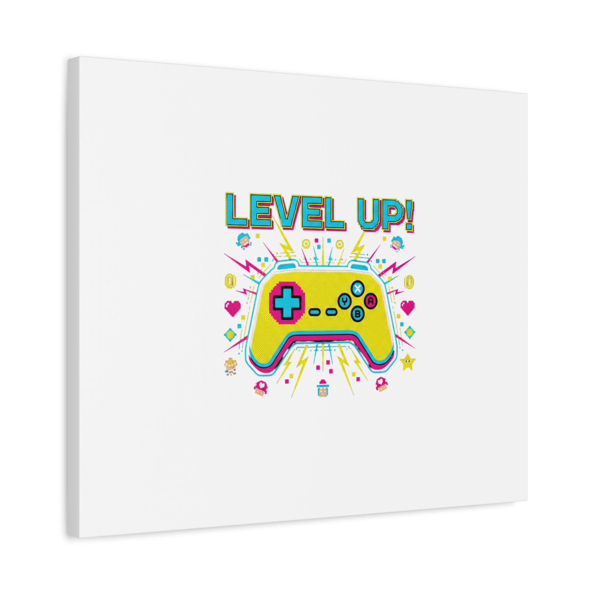 Level Up! Pixel Controller Canvas | Gaming Geek Culture, Retro Pixel Art