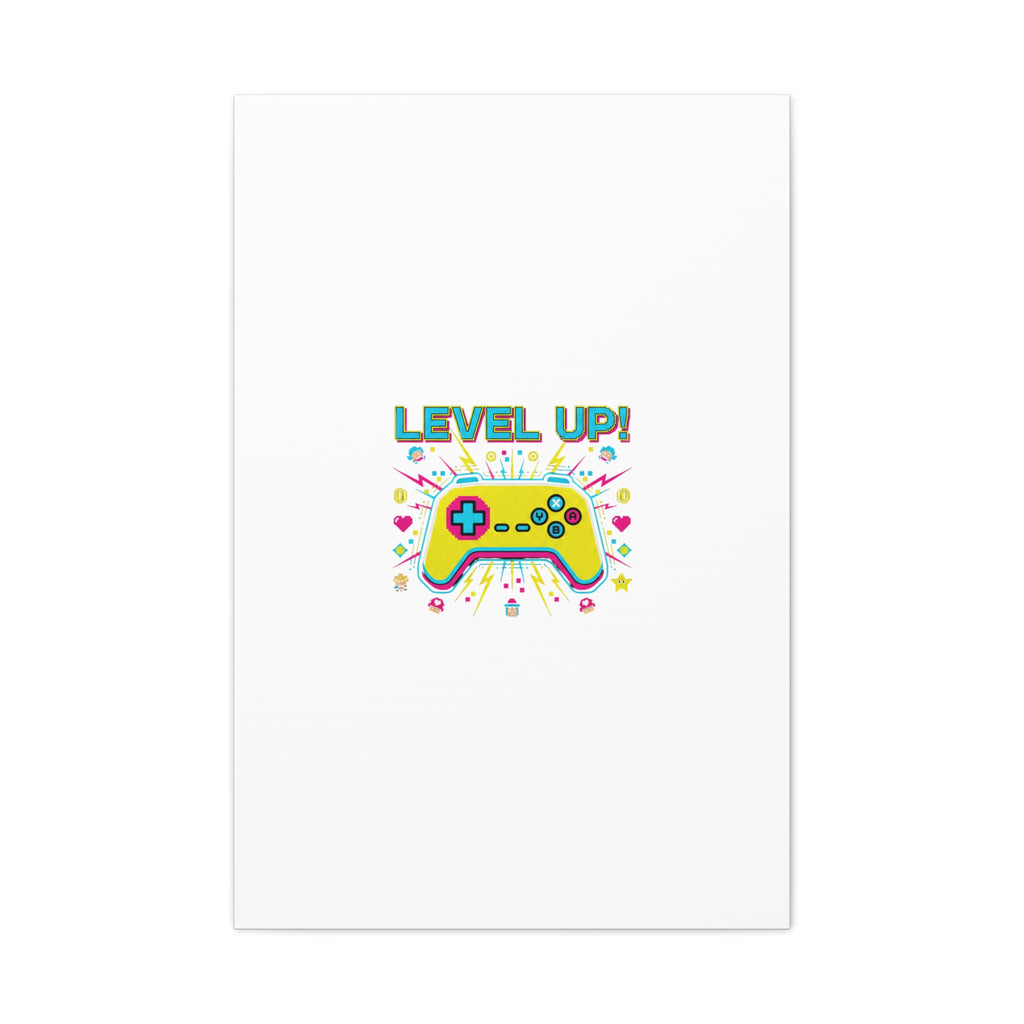 Level Up! Pixel Controller Canvas | Gaming Geek Culture, Retro Pixel Art