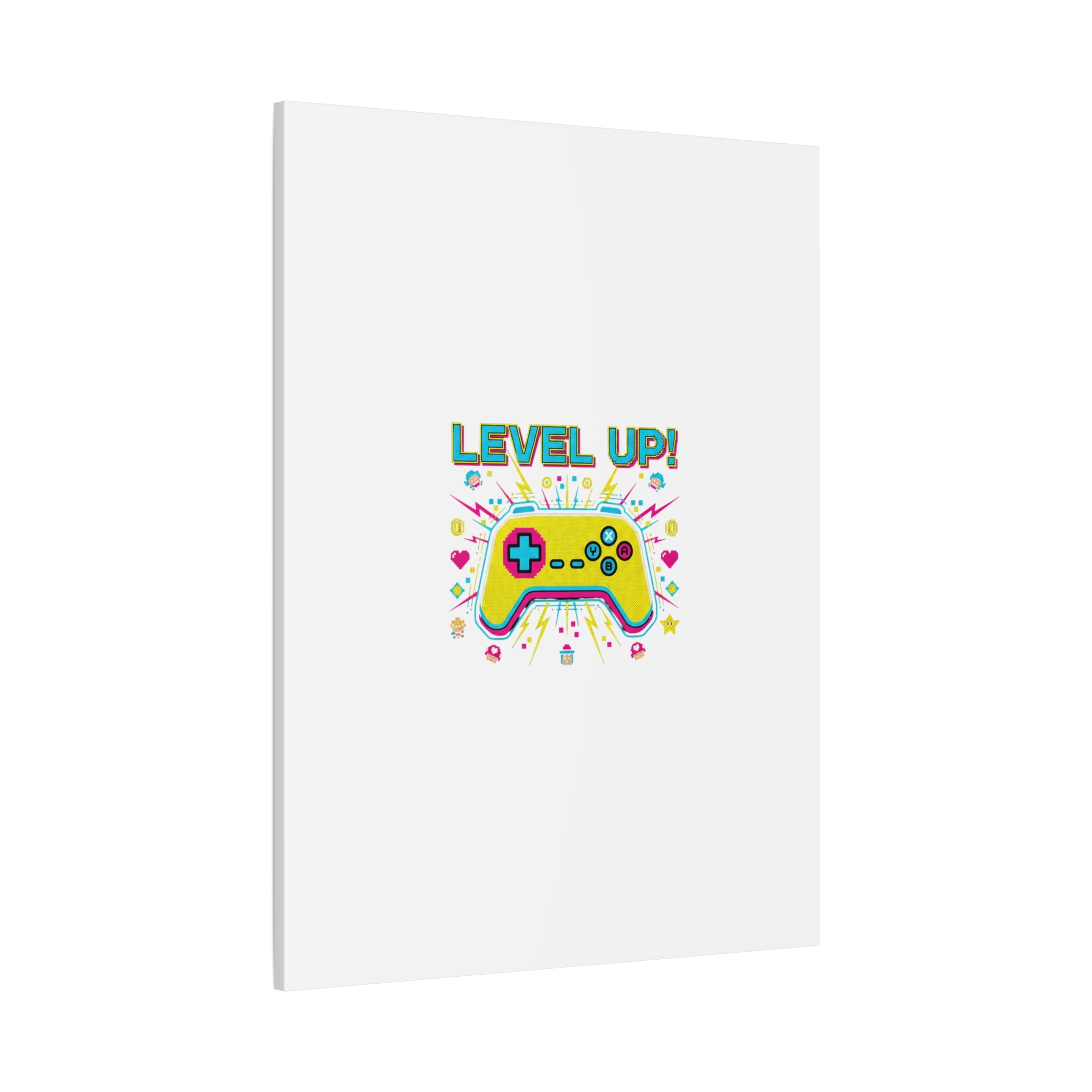 Level Up! Pixel Controller Canvas | Gaming Geek Culture, Retro Pixel Art