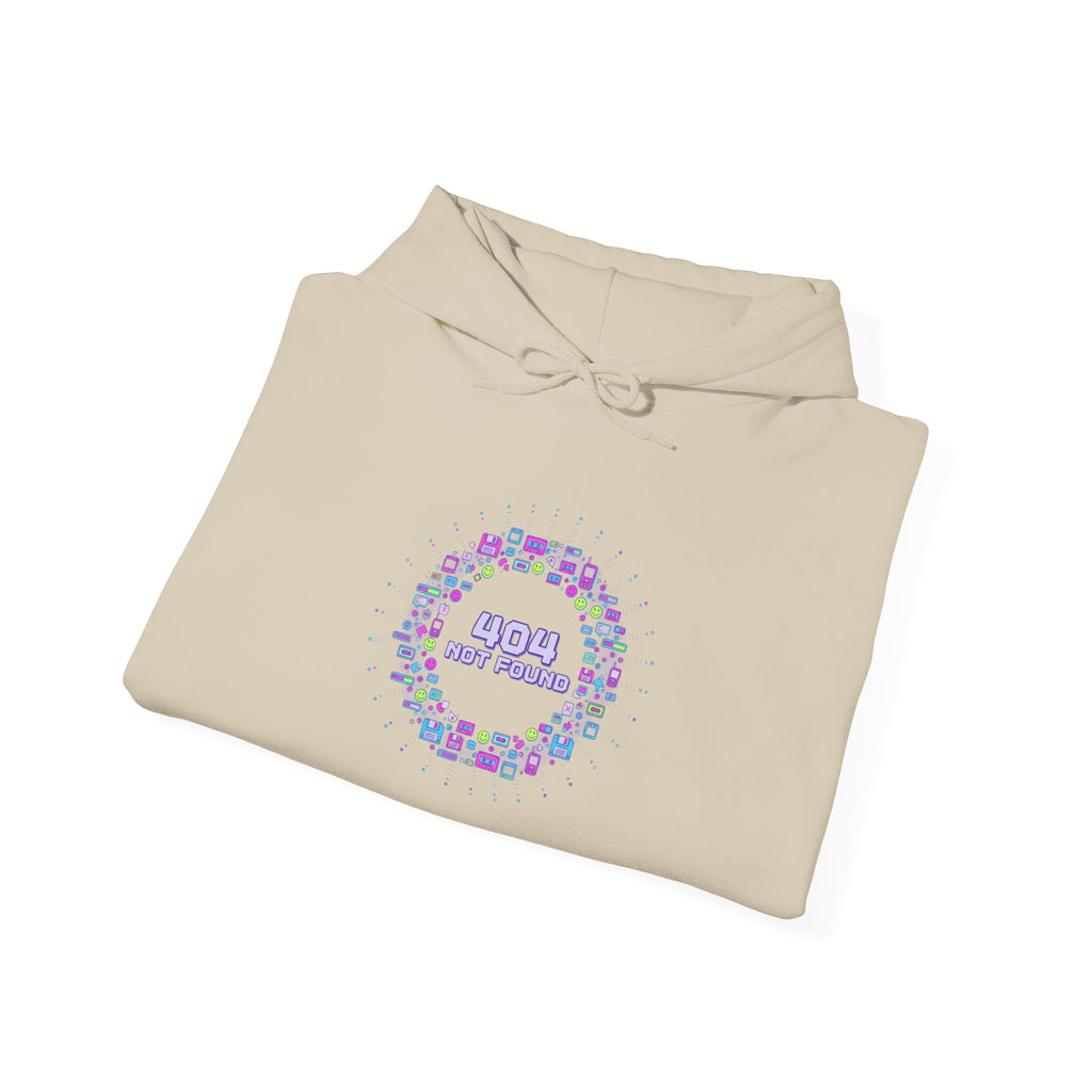 Pixel Popup '404 Friend Not Found' Hoodie | Y2K retro tech, virtual pet nostalgia
