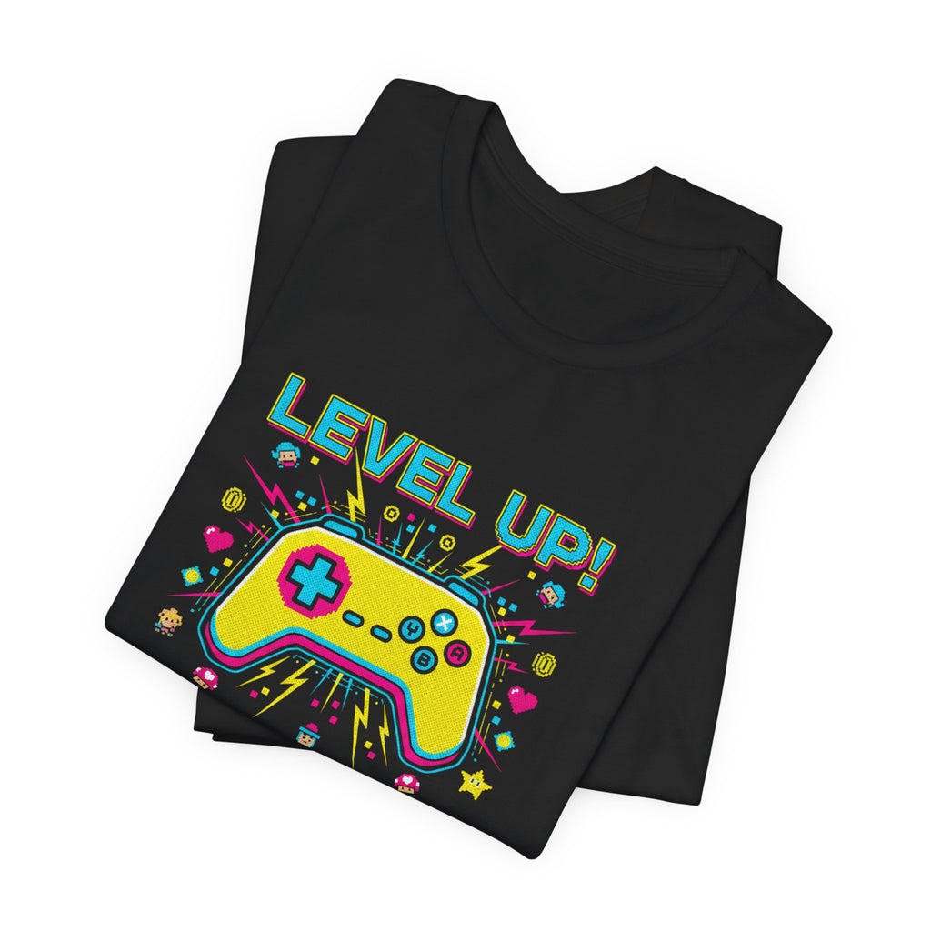 Pixel Art Controller Tee — "Level Up!" Retro Gamer T-Shirt