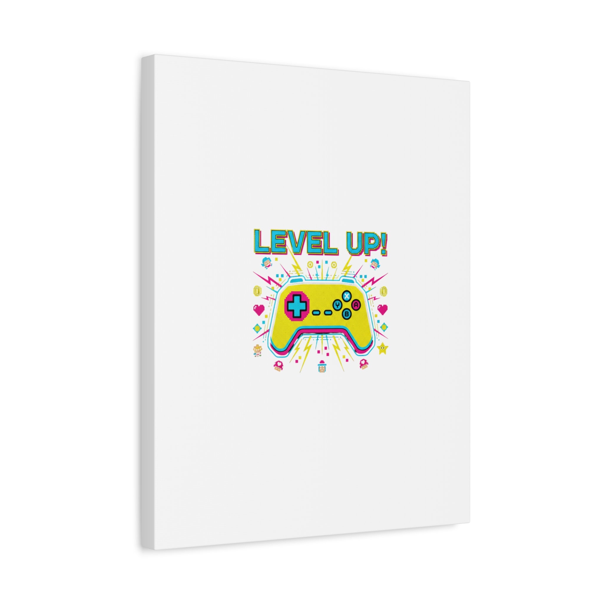 Level Up! Pixel Controller Canvas | Gaming Geek Culture, Retro Pixel Art