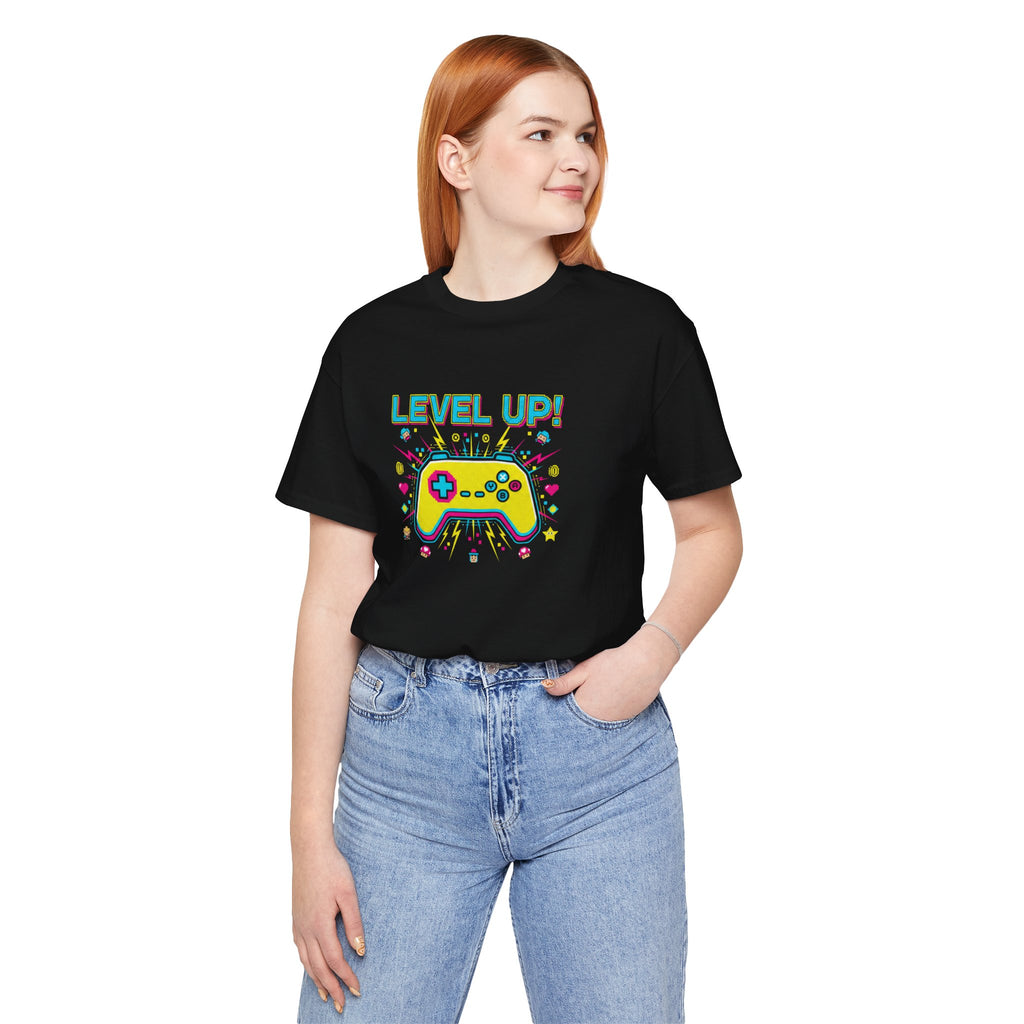 Pixel Art Controller Tee — "Level Up!" Retro Gamer T-Shirt