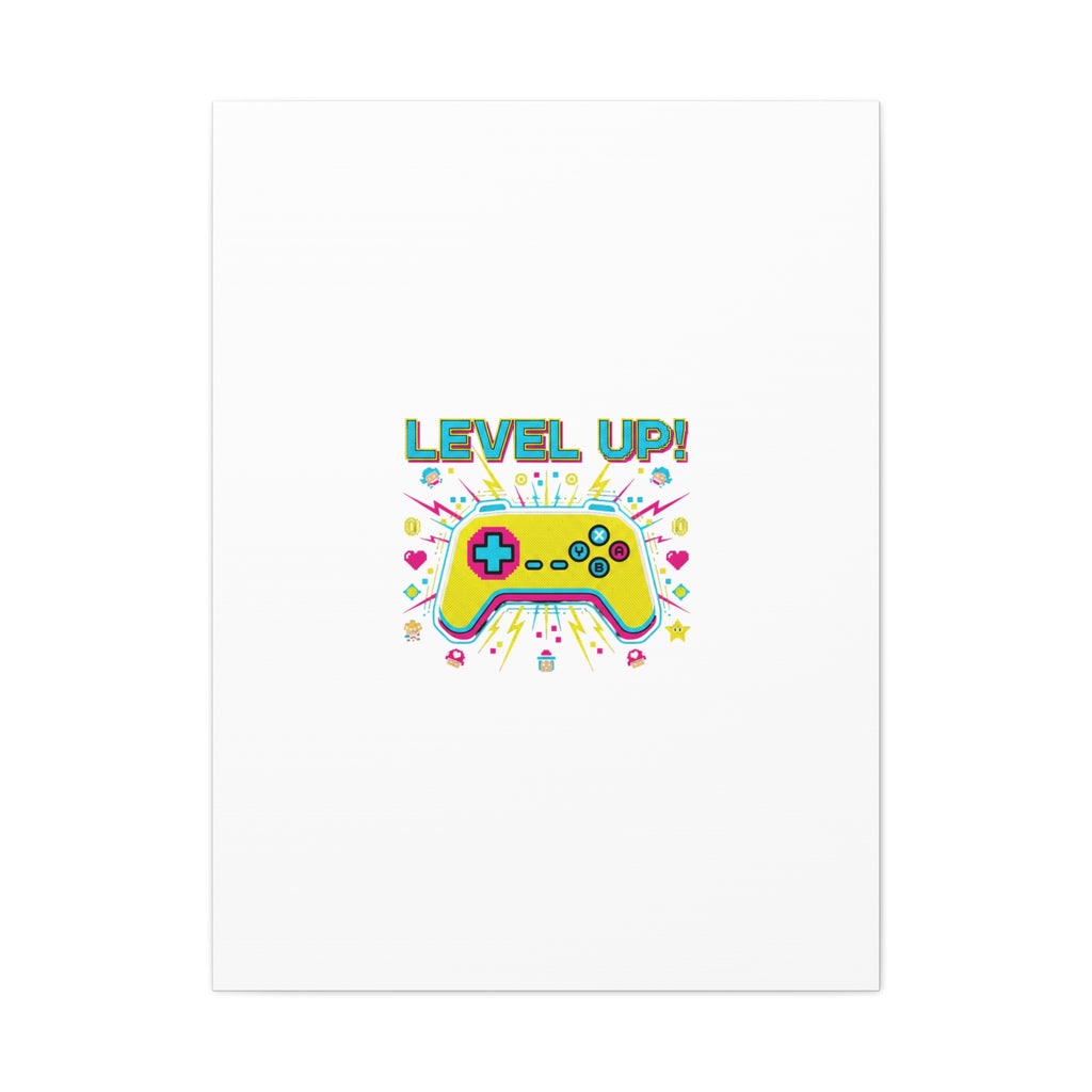 Level Up! Pixel Controller Canvas | Gaming Geek Culture, Retro Pixel Art