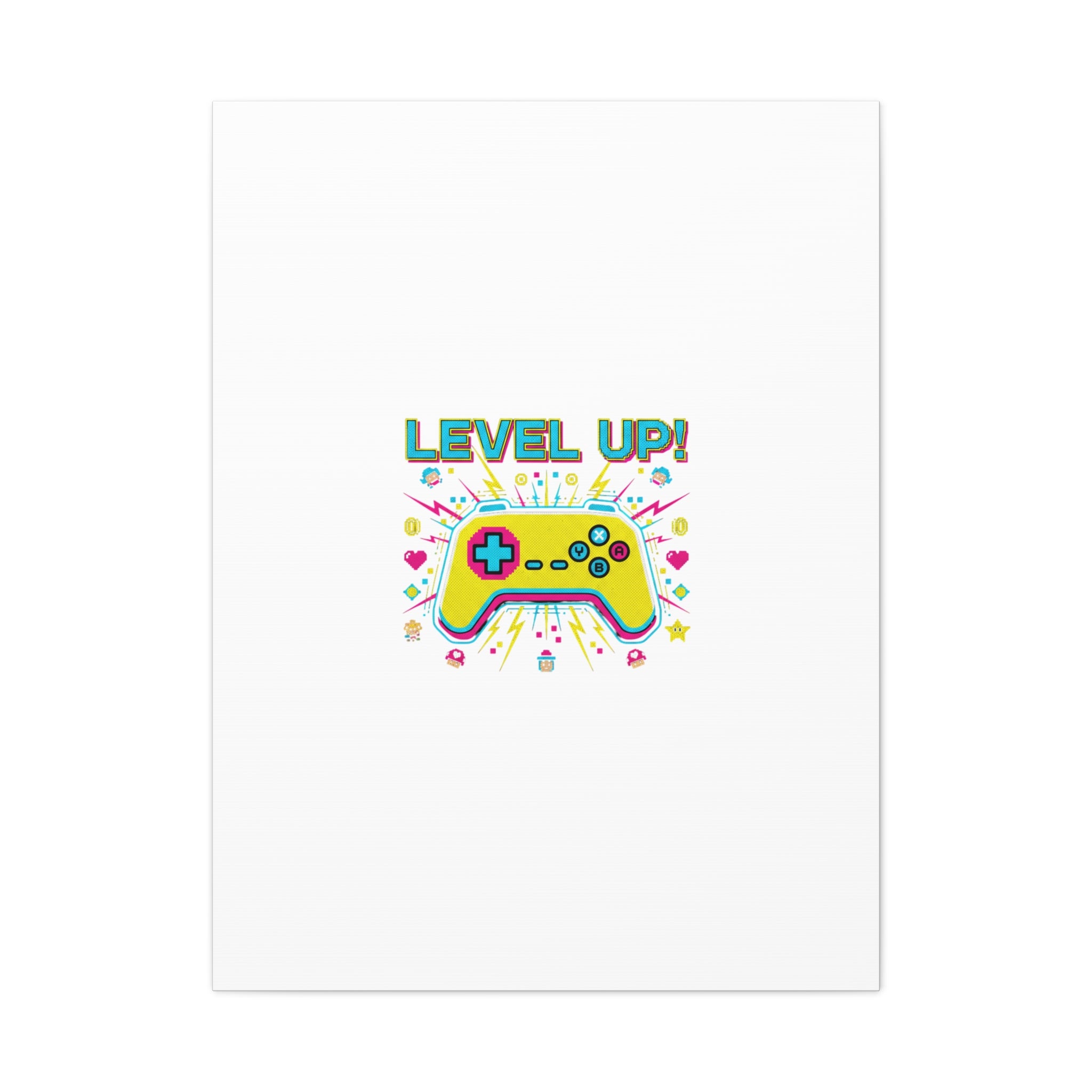 Level Up! Pixel Controller Canvas | Gaming Geek Culture, Retro Pixel Art