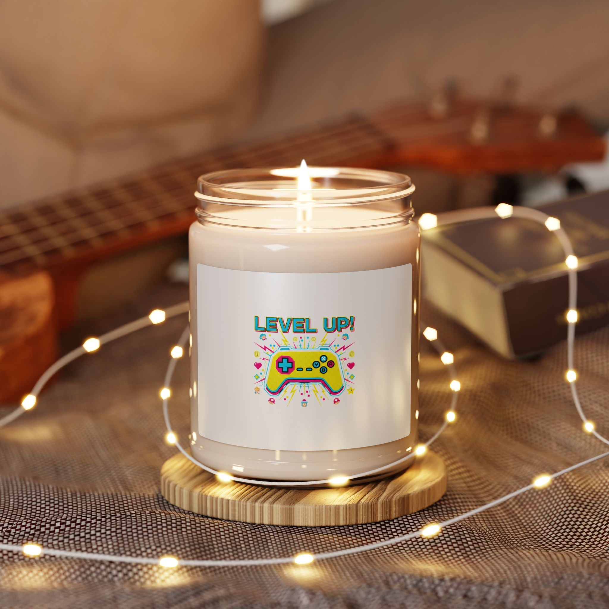 Level Up! Pixel Controller Candle | Gaming Decor, Retro Pixel Art