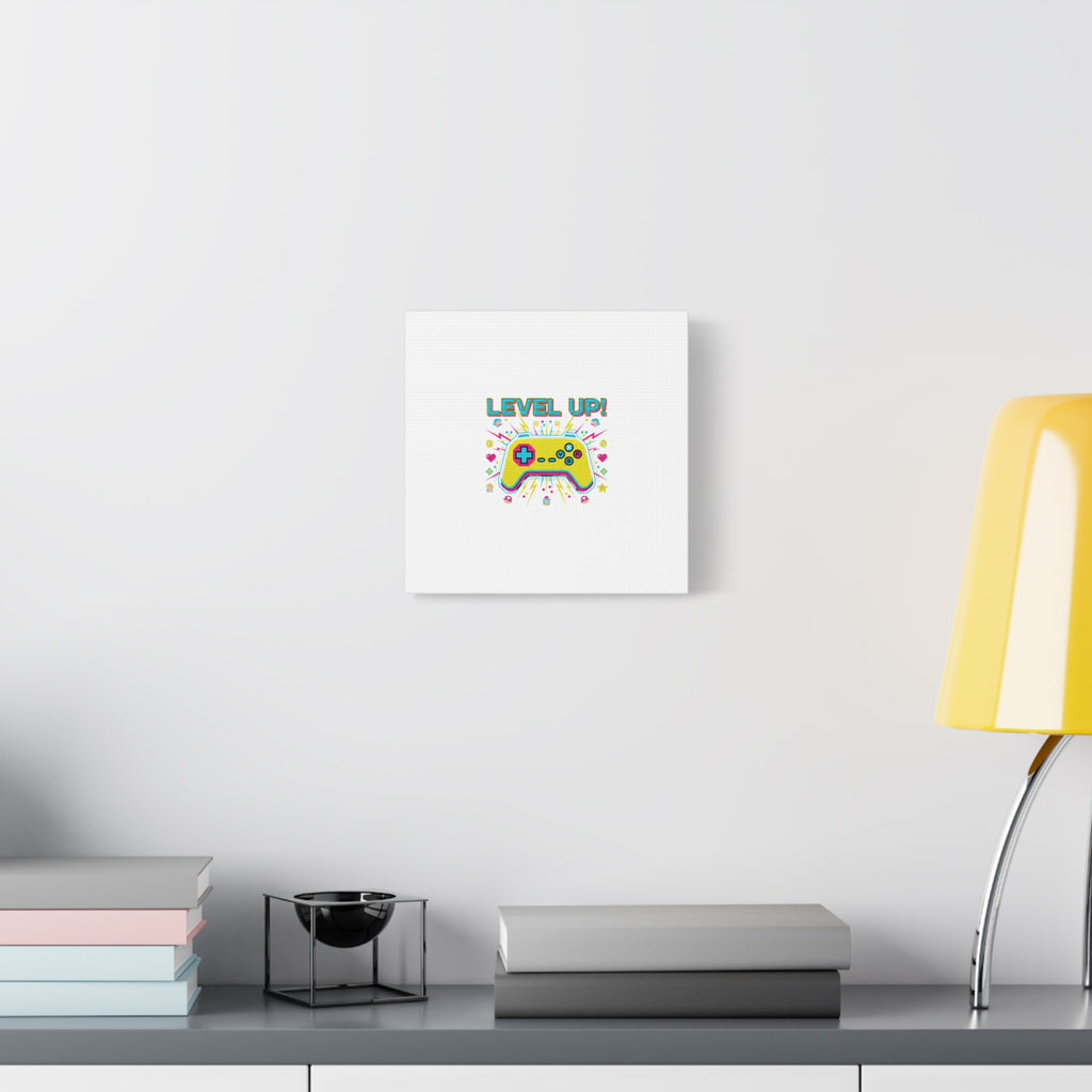 Level Up! Pixel Controller Canvas | Gaming Geek Culture, Retro Pixel Art