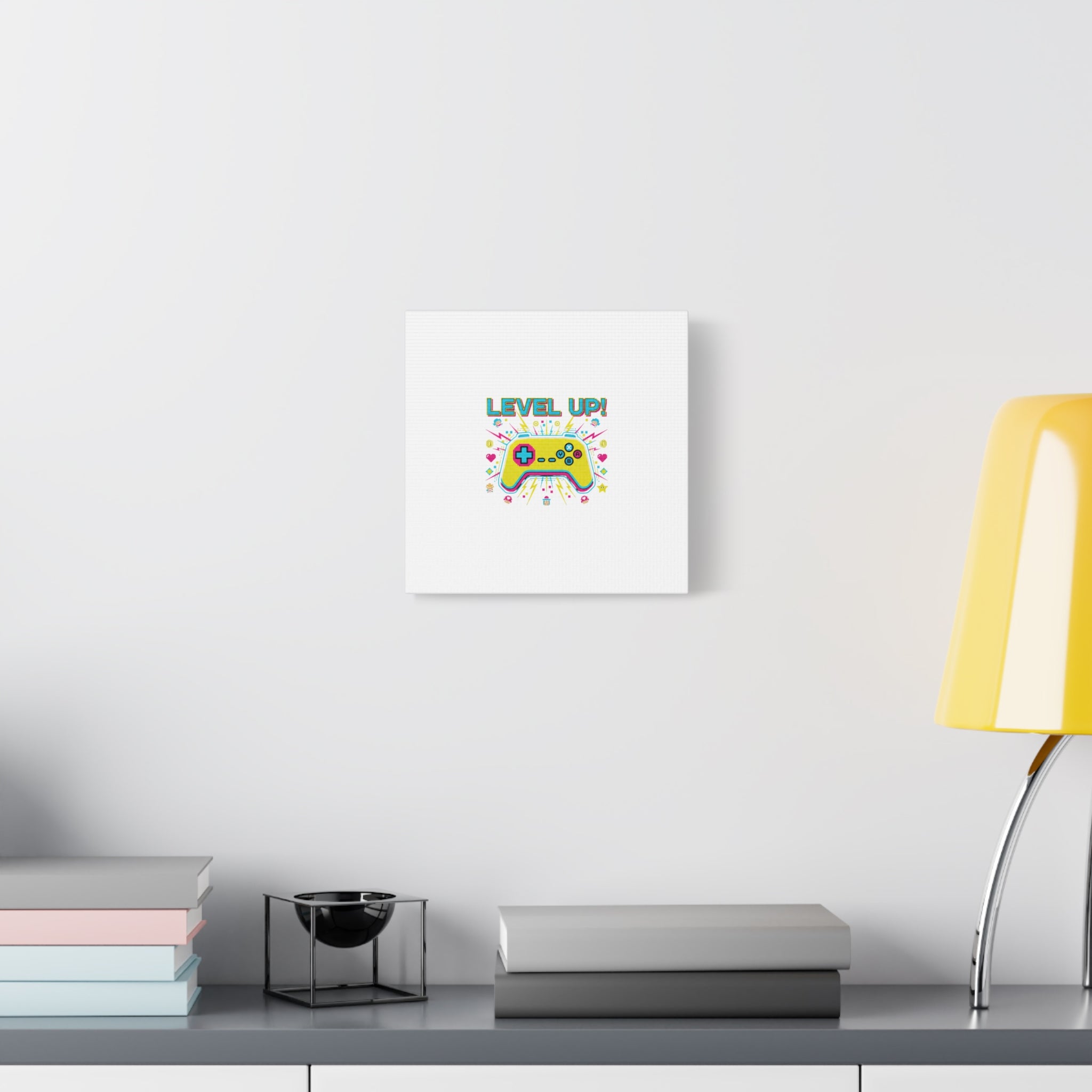 Level Up! Pixel Controller Canvas | Gaming Geek Culture, Retro Pixel Art