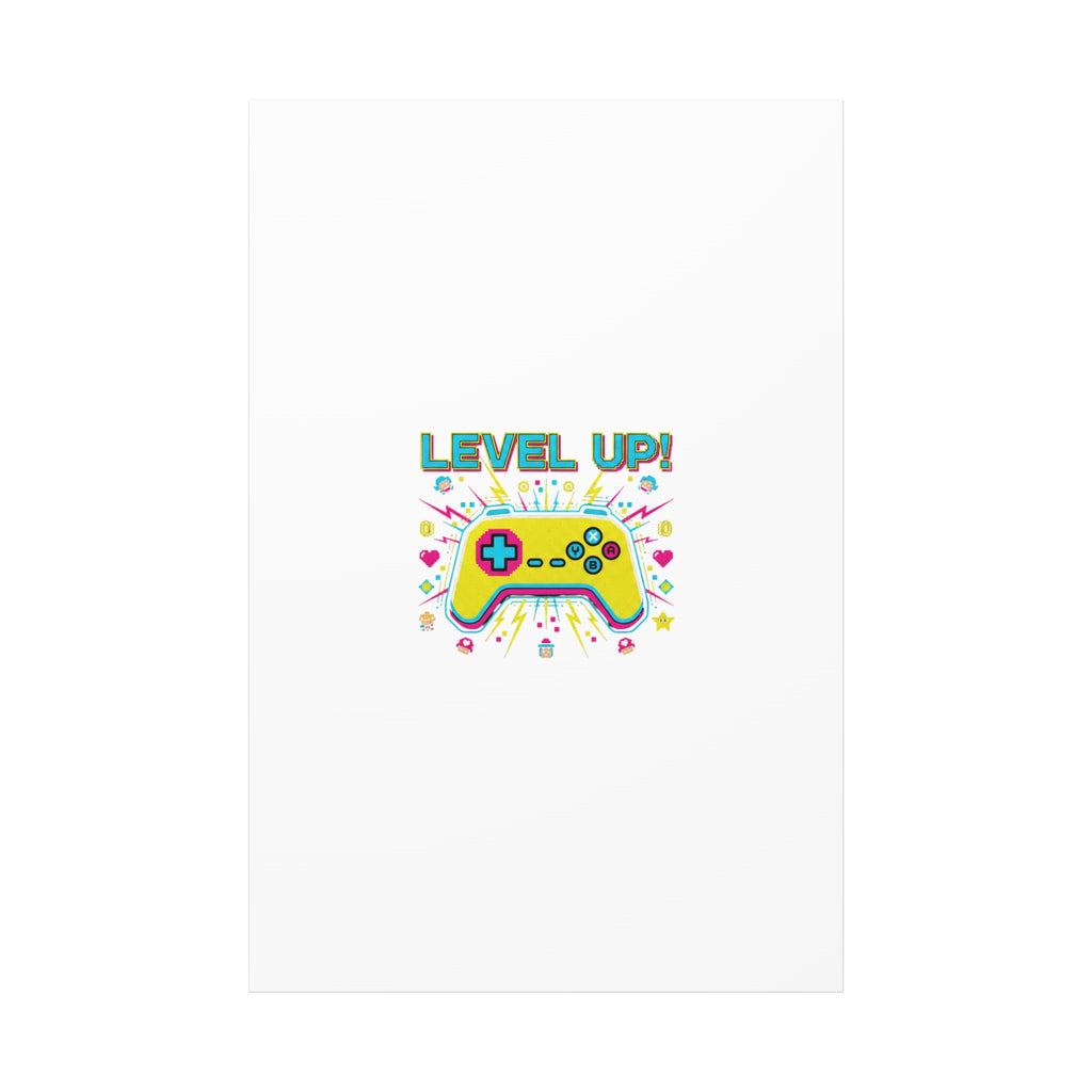 Level Up! Pixel Controller Canvas | Gaming Geek Culture, Retro Pixel Art