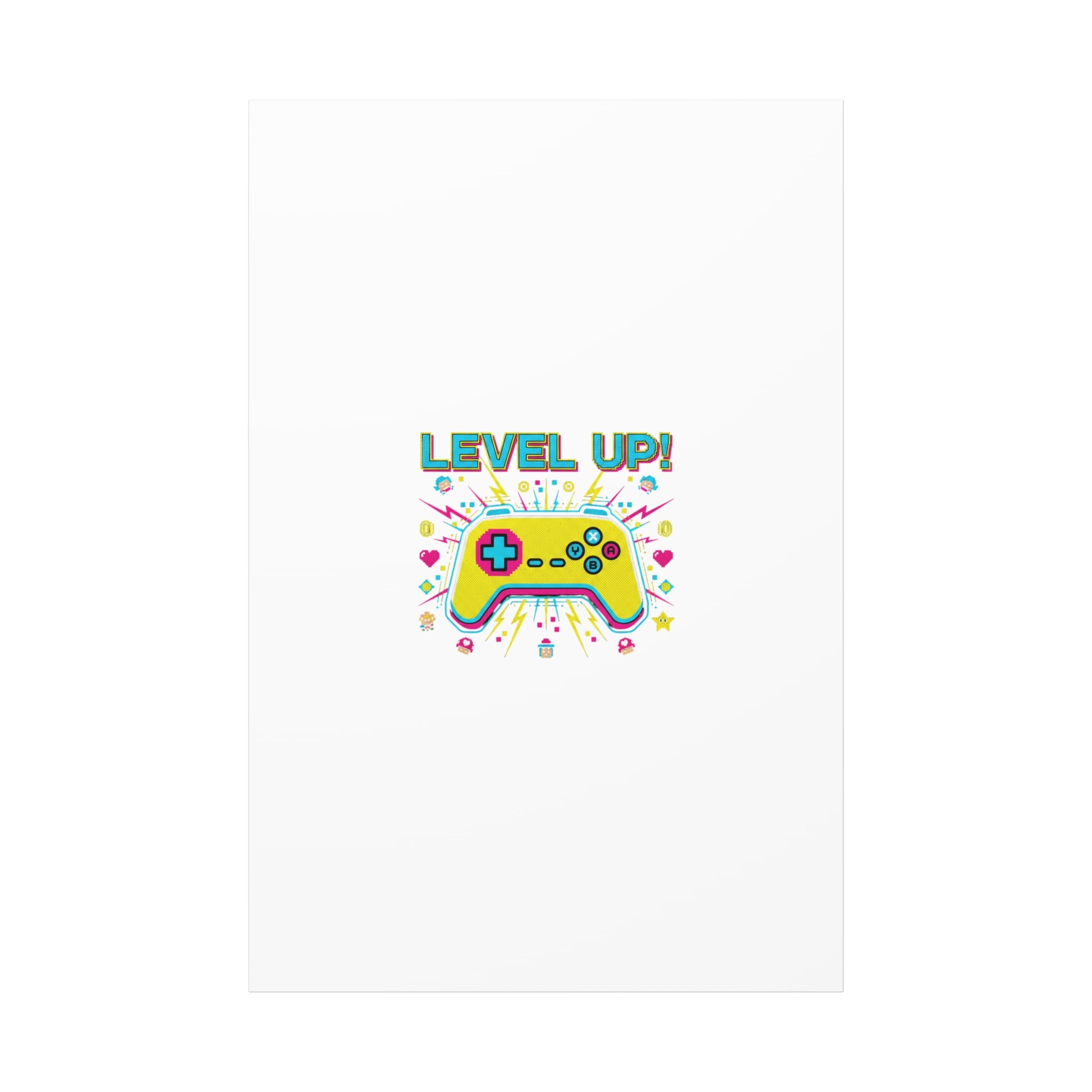 Level Up! Pixel Controller Canvas | Gaming Geek Culture, Retro Pixel Art
