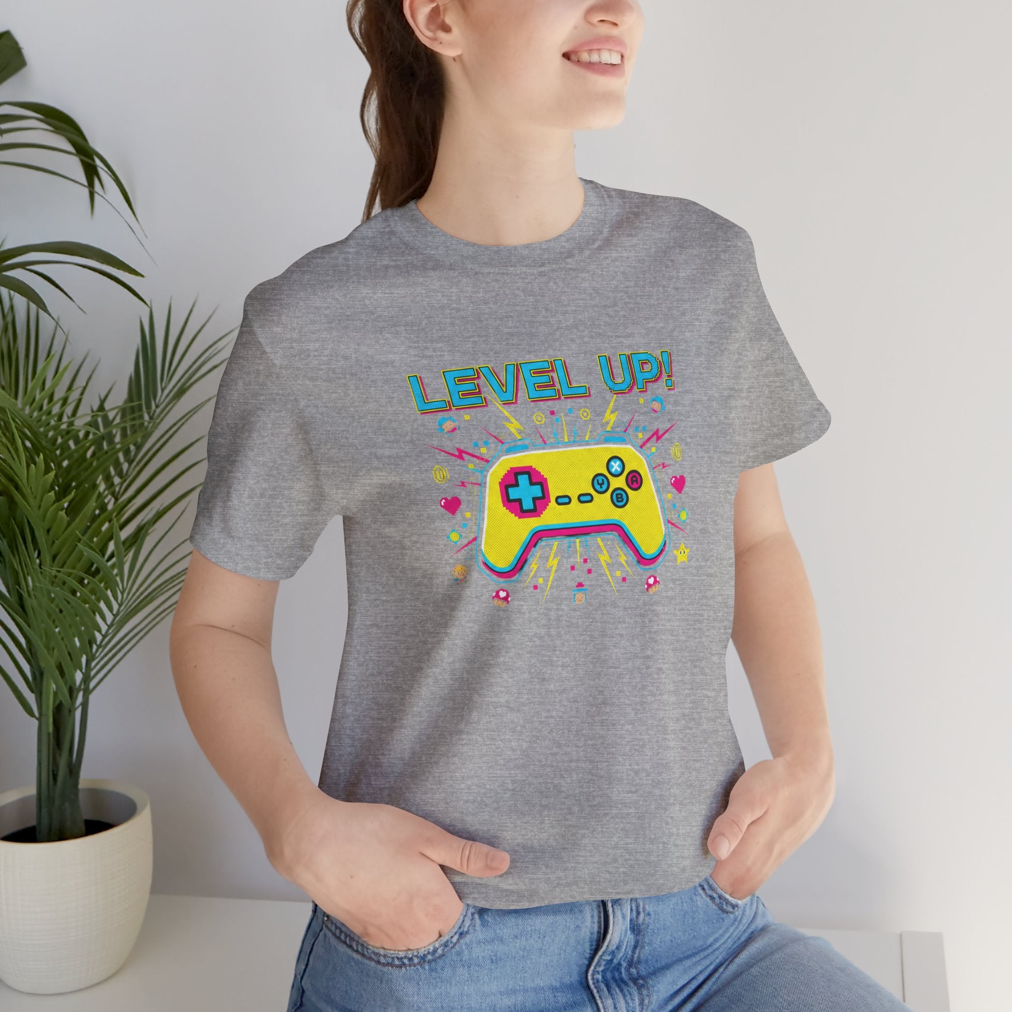 Pixel Art Controller Tee — "Level Up!" Retro Gamer T-Shirt