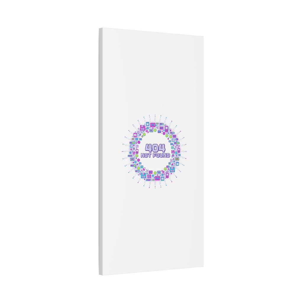 404 Not Found Pixel Circle Canvas | Retro Tech Poster, Y2K Error Aesthetic