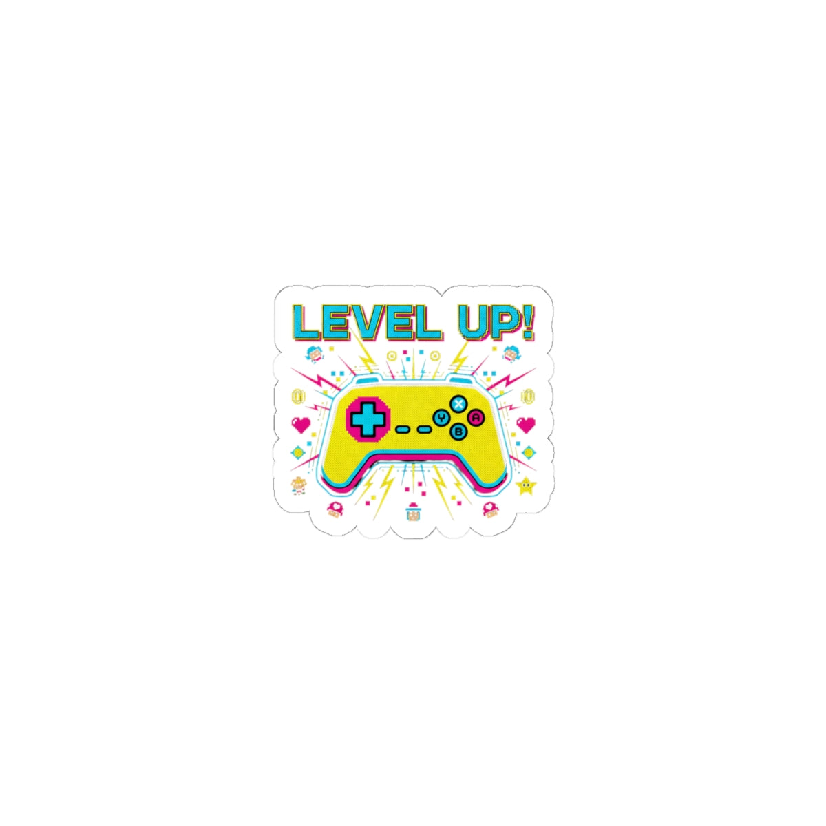 Level Up Controller Sticker | gaming pixel art, streamer merch