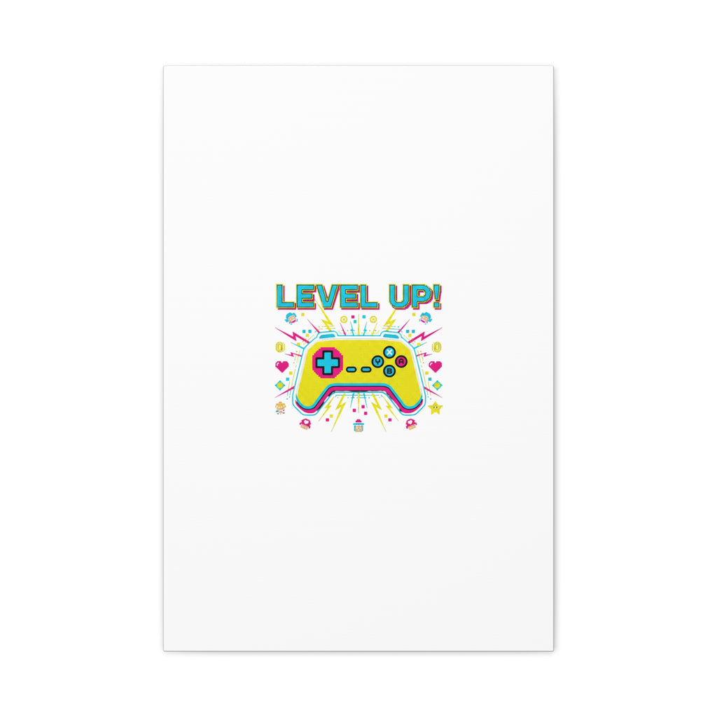 Level Up! Pixel Controller Canvas | Gaming Geek Culture, Retro Pixel Art