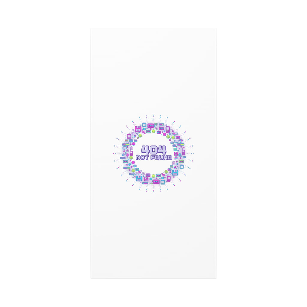 404 Not Found Pixel Circle Canvas | Retro Tech Poster, Y2K Error Aesthetic