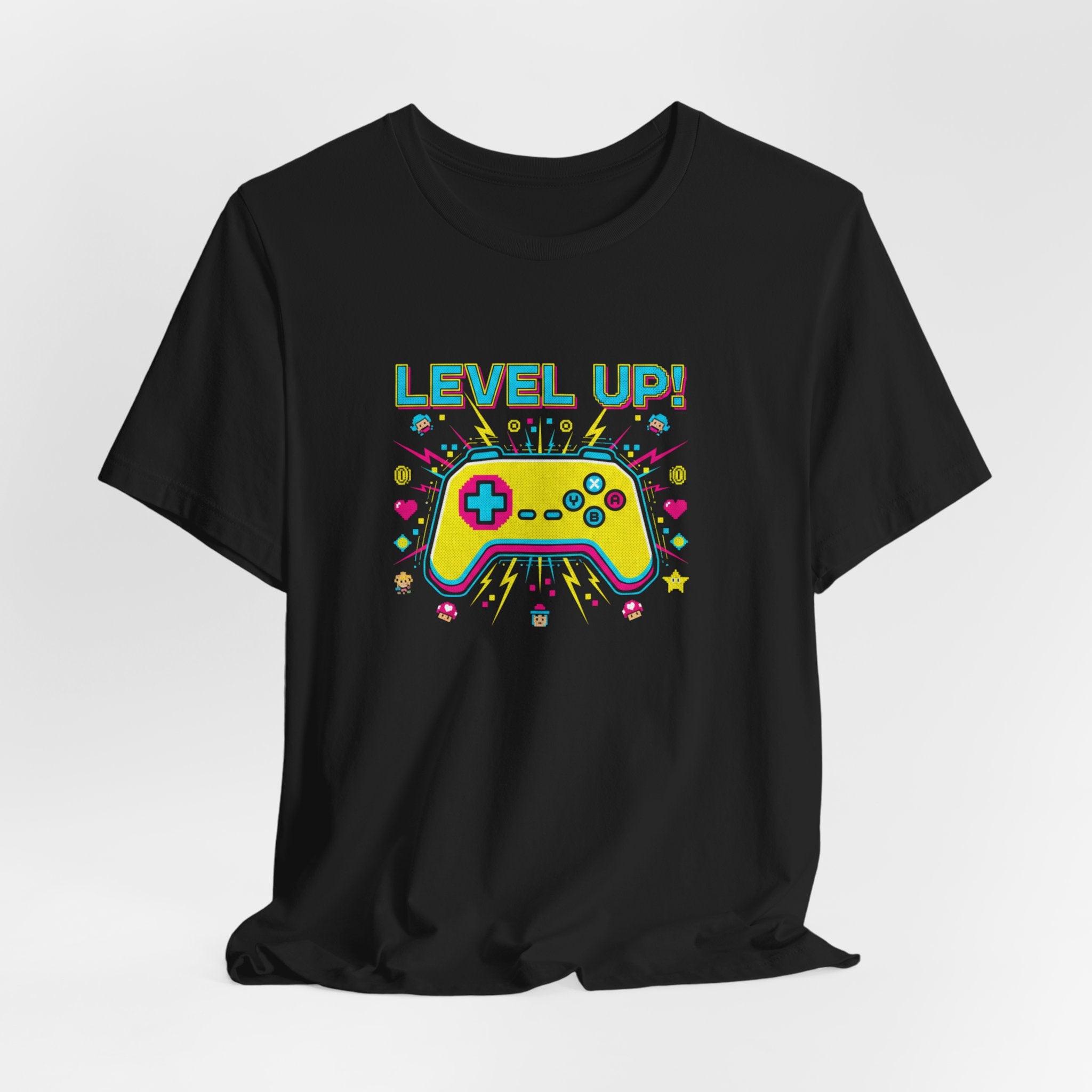 Pixel Art Controller Tee — "Level Up!" Retro Gamer T-Shirt