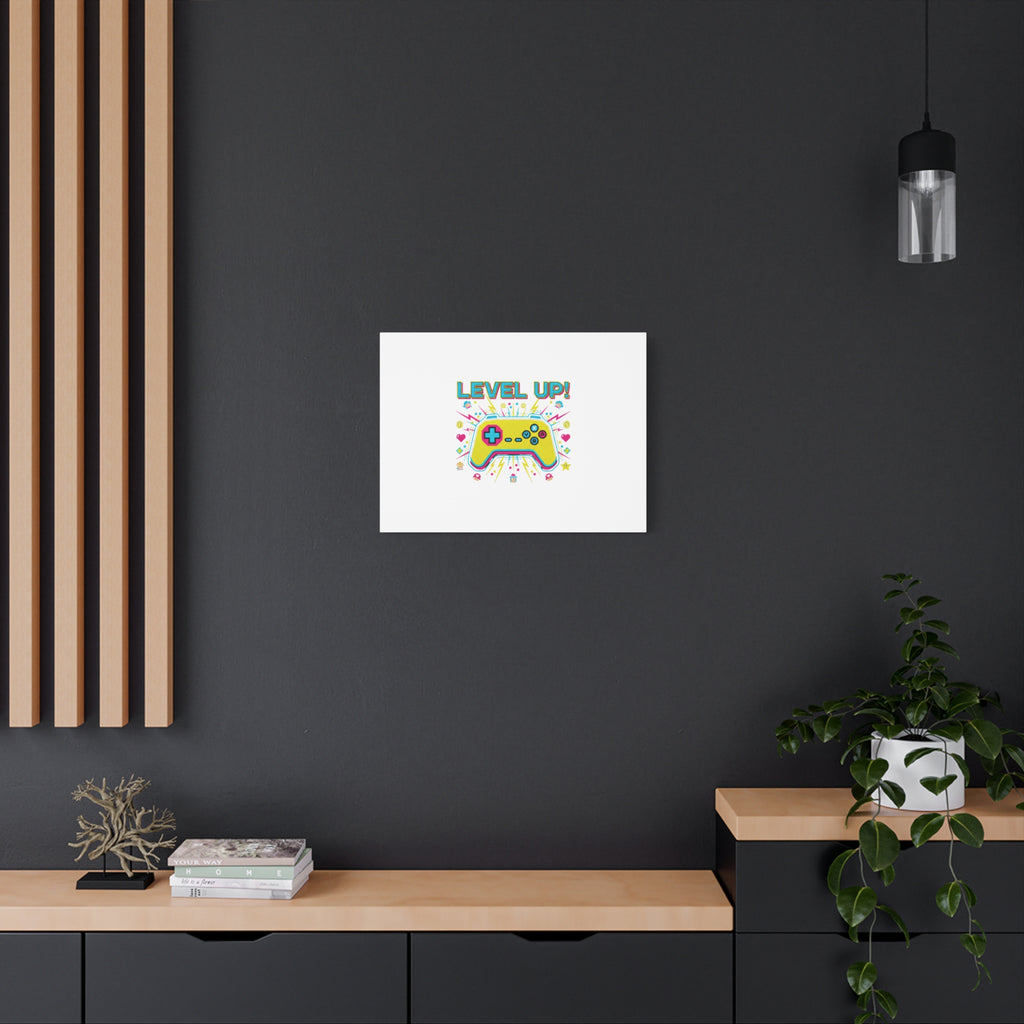 Level Up! Pixel Controller Canvas | Gaming Geek Culture, Retro Pixel Art