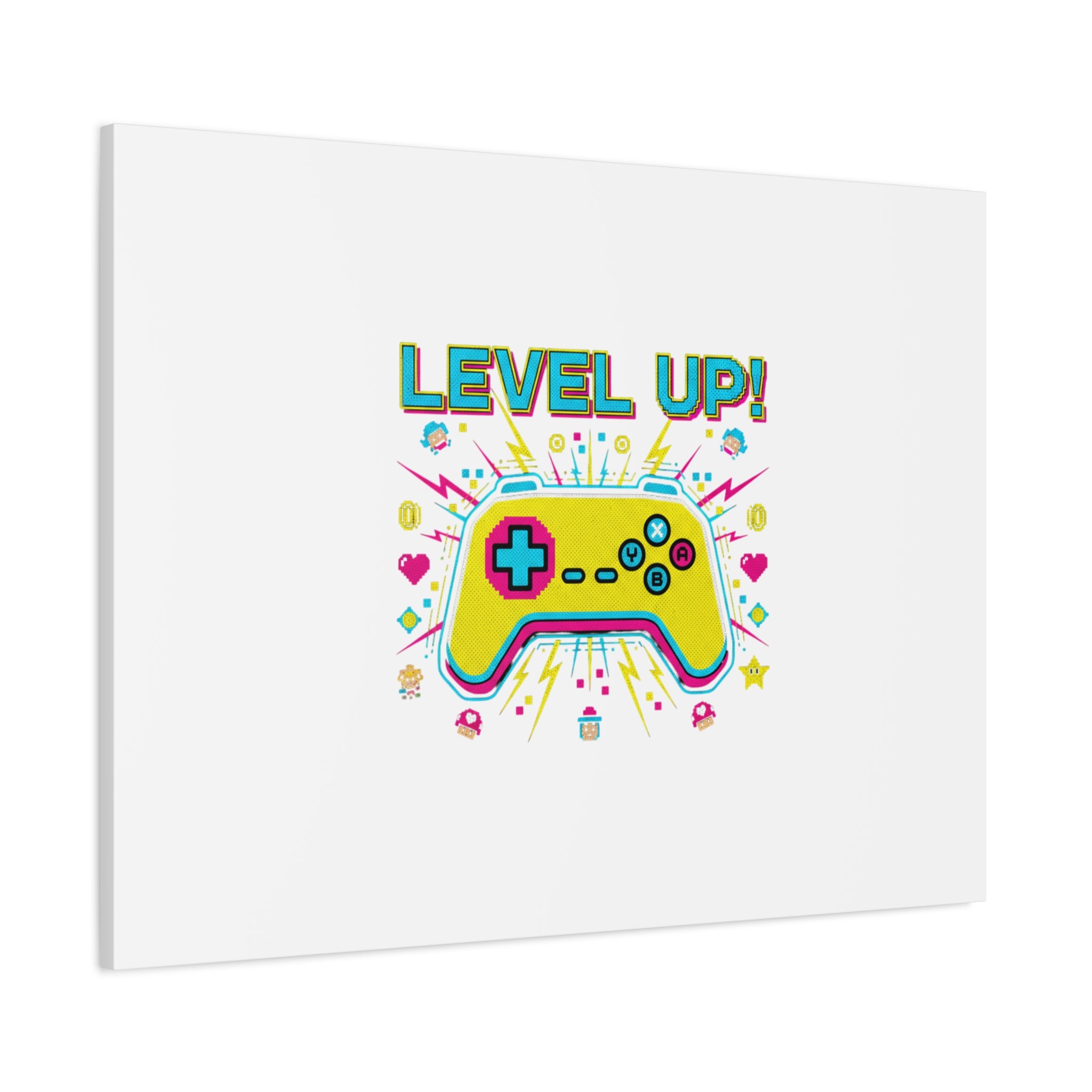 Level Up! Pixel Controller Canvas | Gaming Geek Culture, Retro Pixel Art