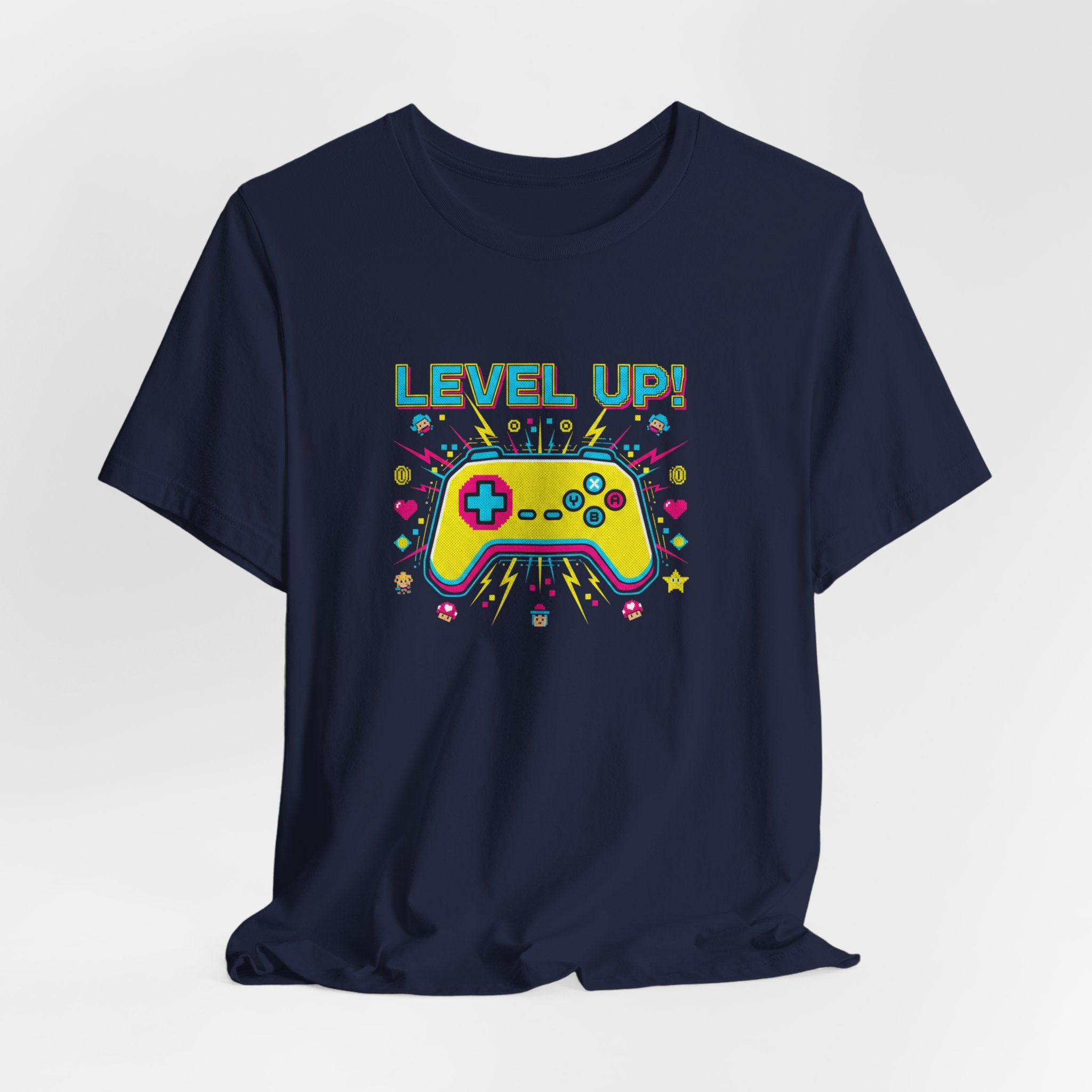 Pixel Art Controller Tee — "Level Up!" Retro Gamer T-Shirt