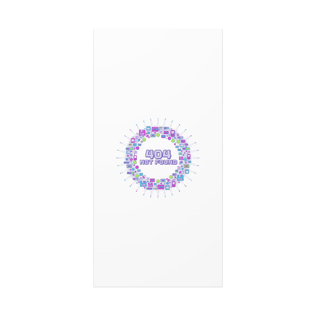 404 Not Found Pixel Circle Canvas | Retro Tech Poster, Y2K Error Aesthetic