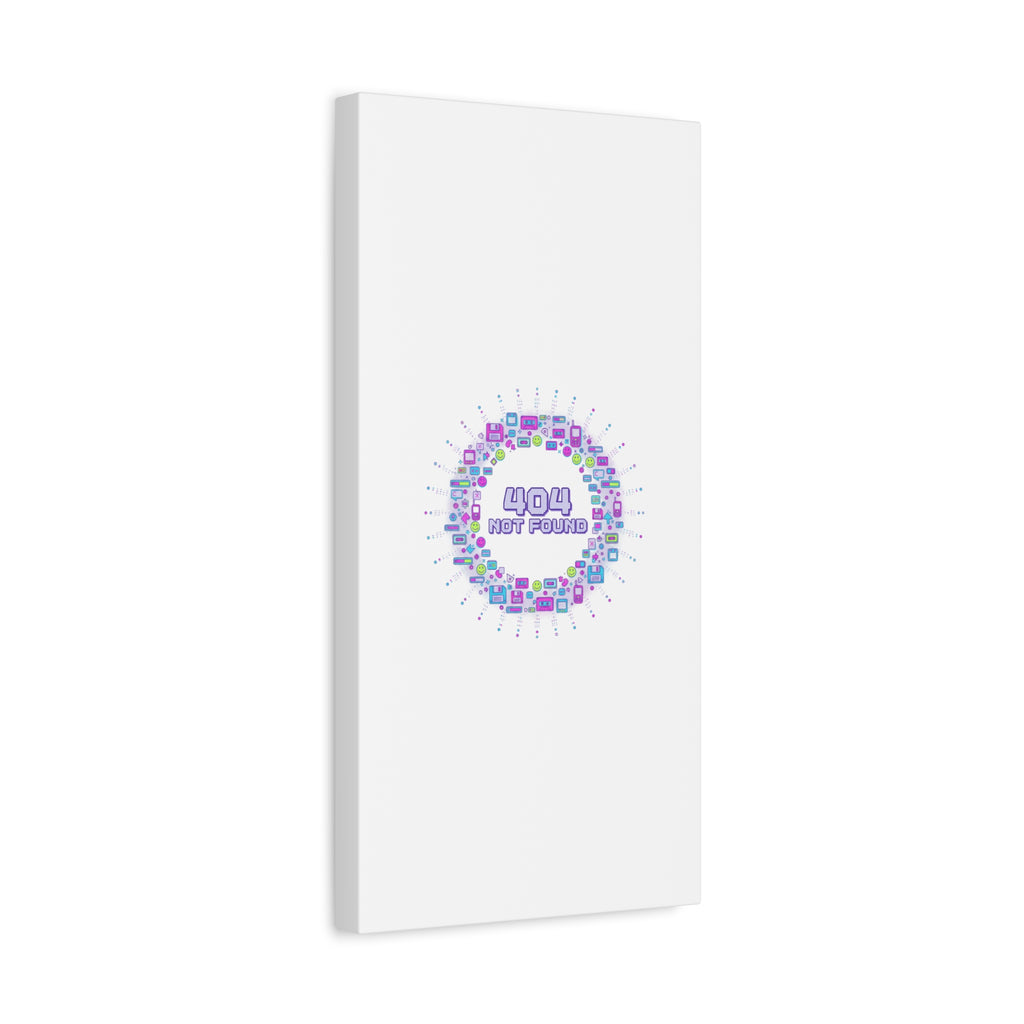 404 Not Found Pixel Circle Canvas | Retro Tech Poster, Y2K Error Aesthetic