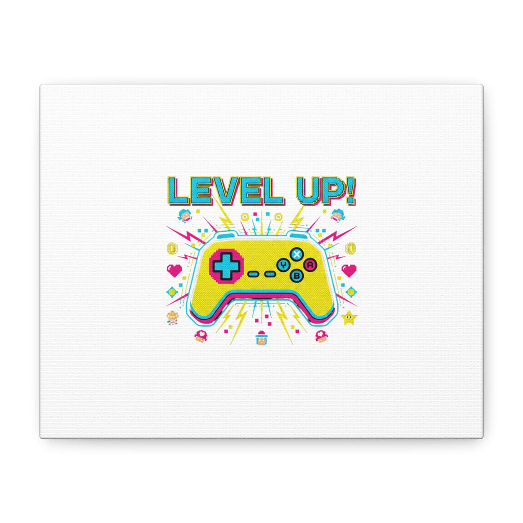 Level Up! Pixel Controller Canvas | Gaming Geek Culture, Retro Pixel Art