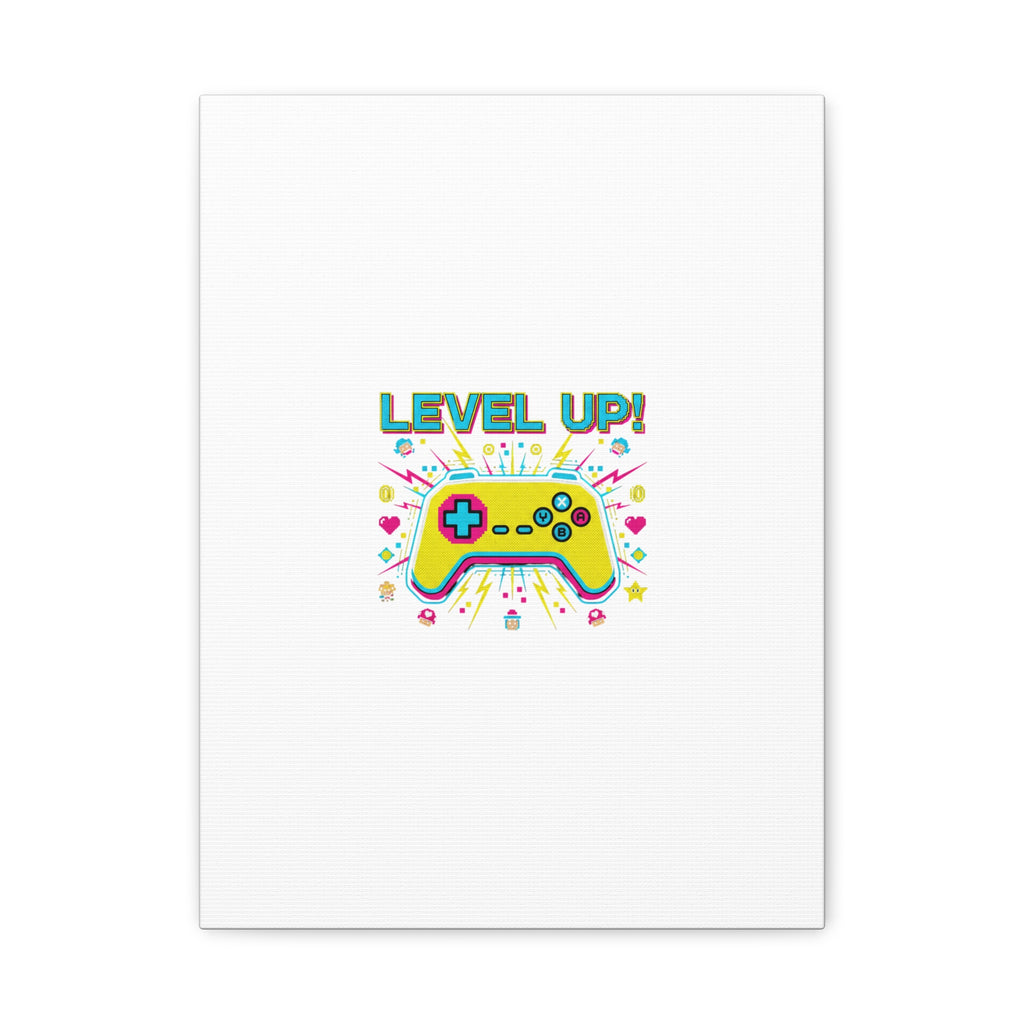 Level Up! Pixel Controller Canvas | Gaming Geek Culture, Retro Pixel Art