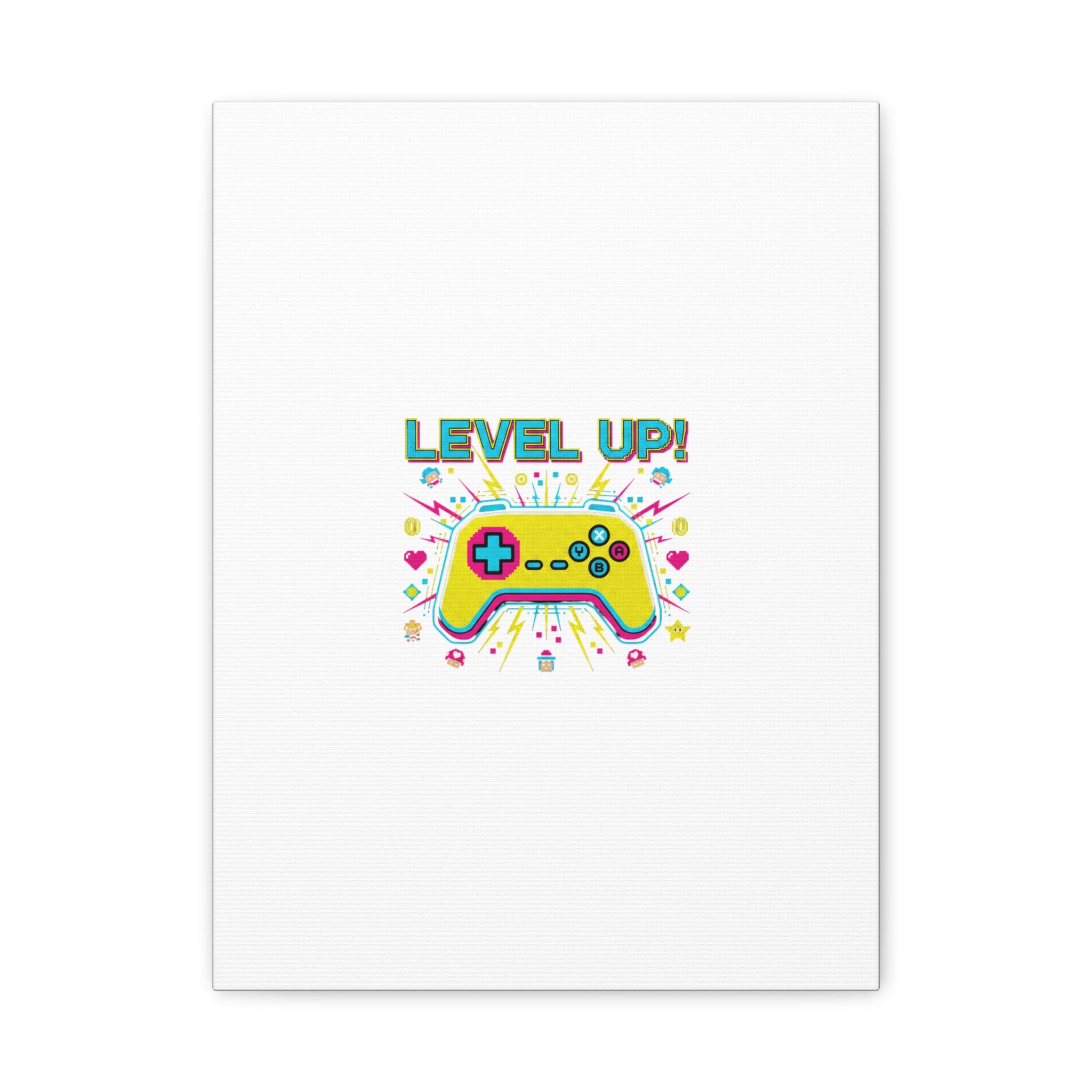 Level Up! Pixel Controller Canvas | Gaming Geek Culture, Retro Pixel Art