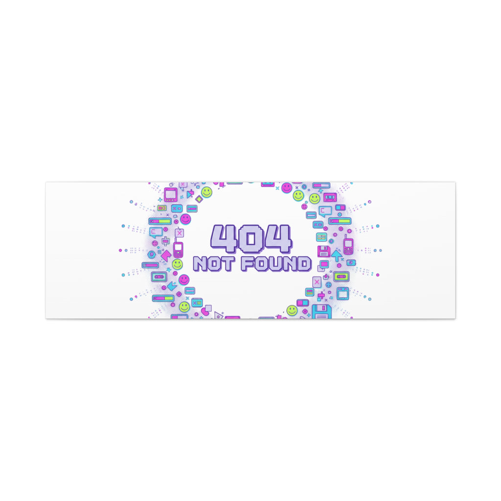 404 Not Found Pixel Circle Canvas | Retro Tech Poster, Y2K Error Aesthetic