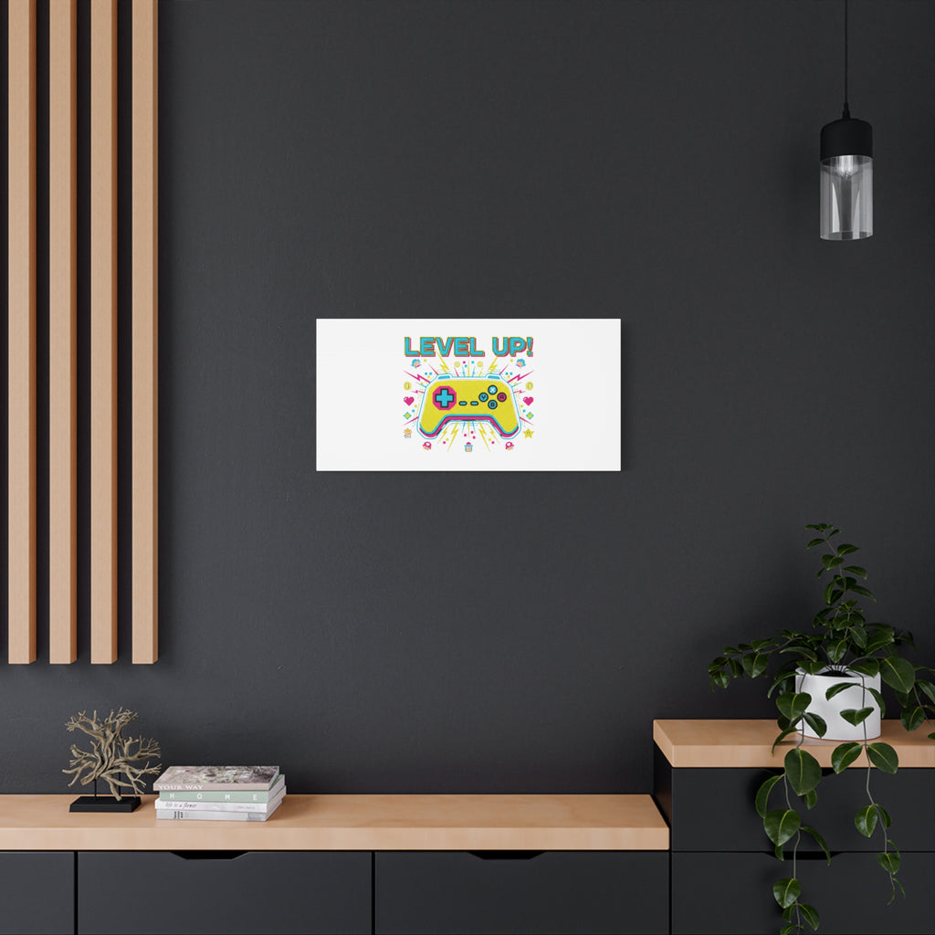 Level Up! Pixel Controller Canvas | Gaming Geek Culture, Retro Pixel Art