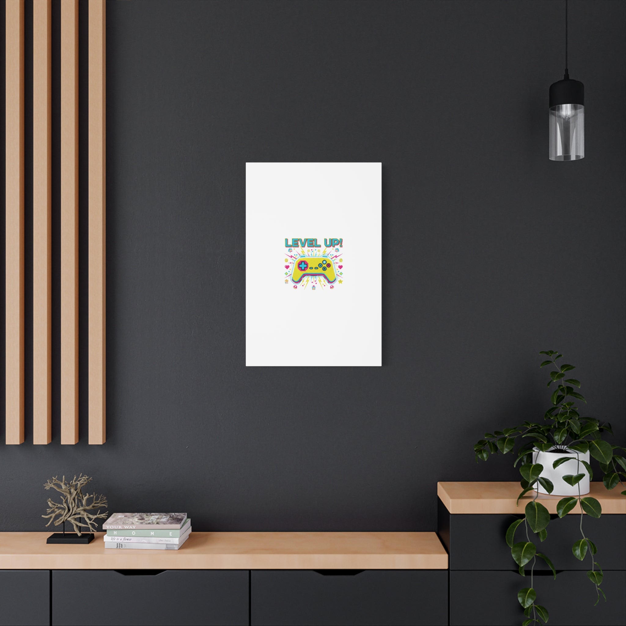 Level Up! Pixel Controller Canvas | Gaming Geek Culture, Retro Pixel Art