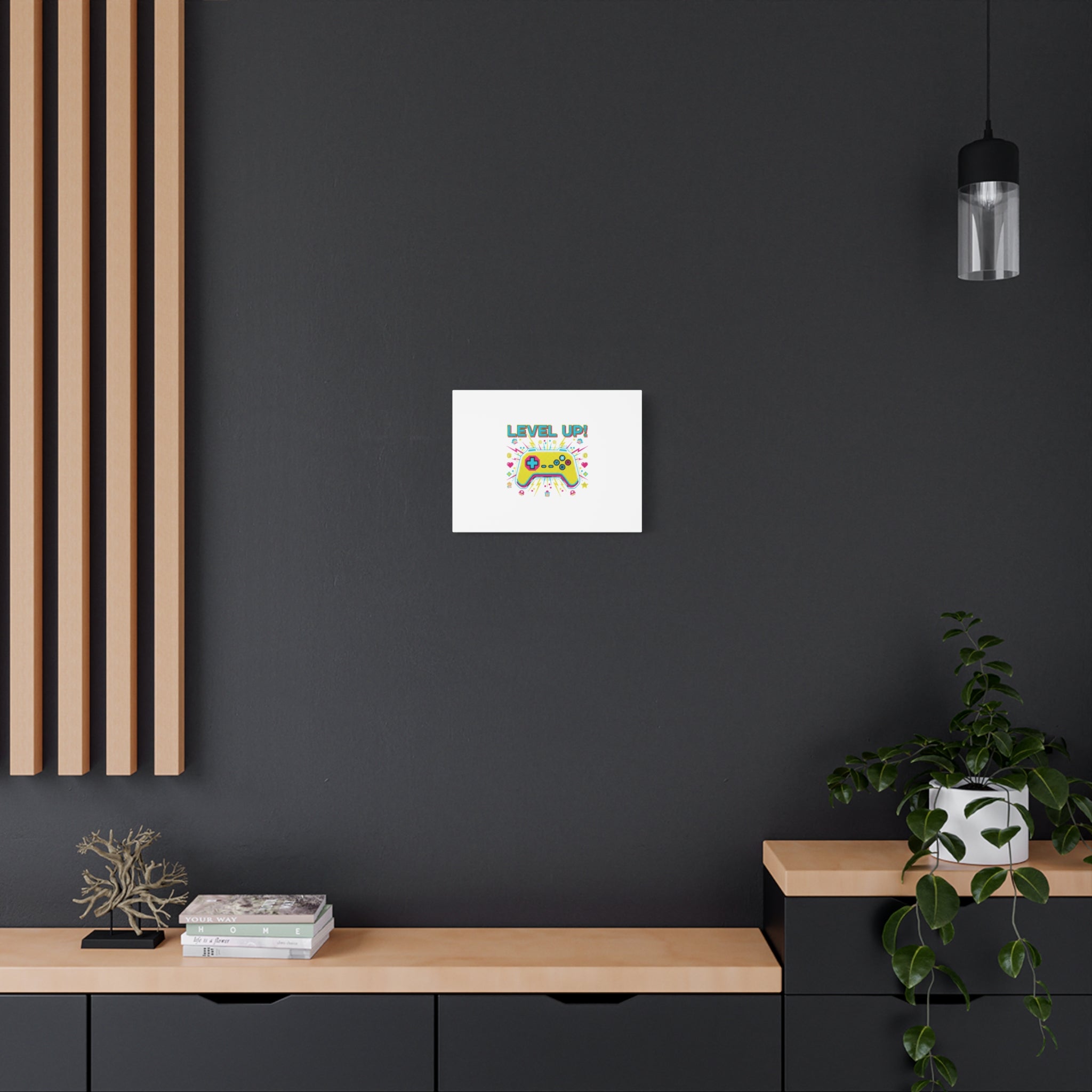 Level Up! Pixel Controller Canvas | Gaming Geek Culture, Retro Pixel Art