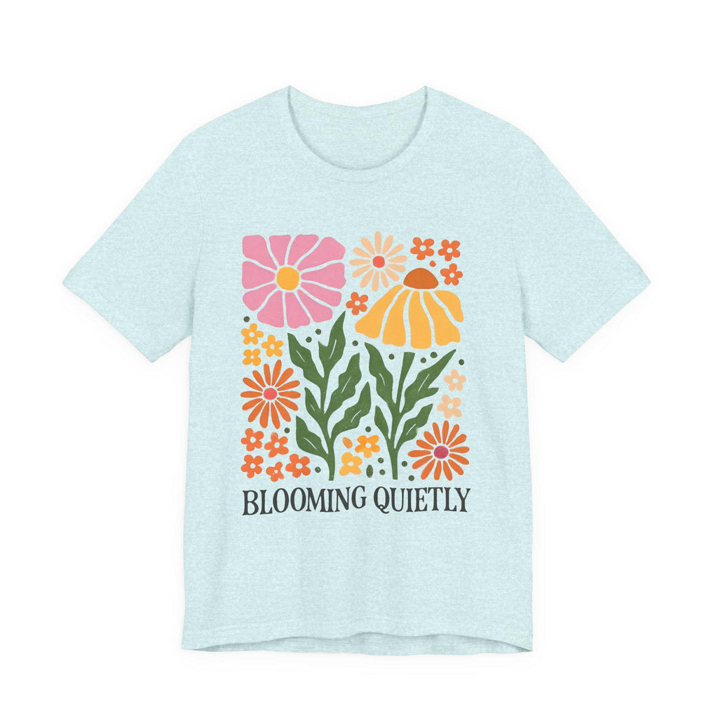 Blooming Quietly floral illustration Tee | White short sleeve t-shirt