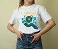 Universe Hand Holding Galaxy Tee | celestial illustration, planet artwork