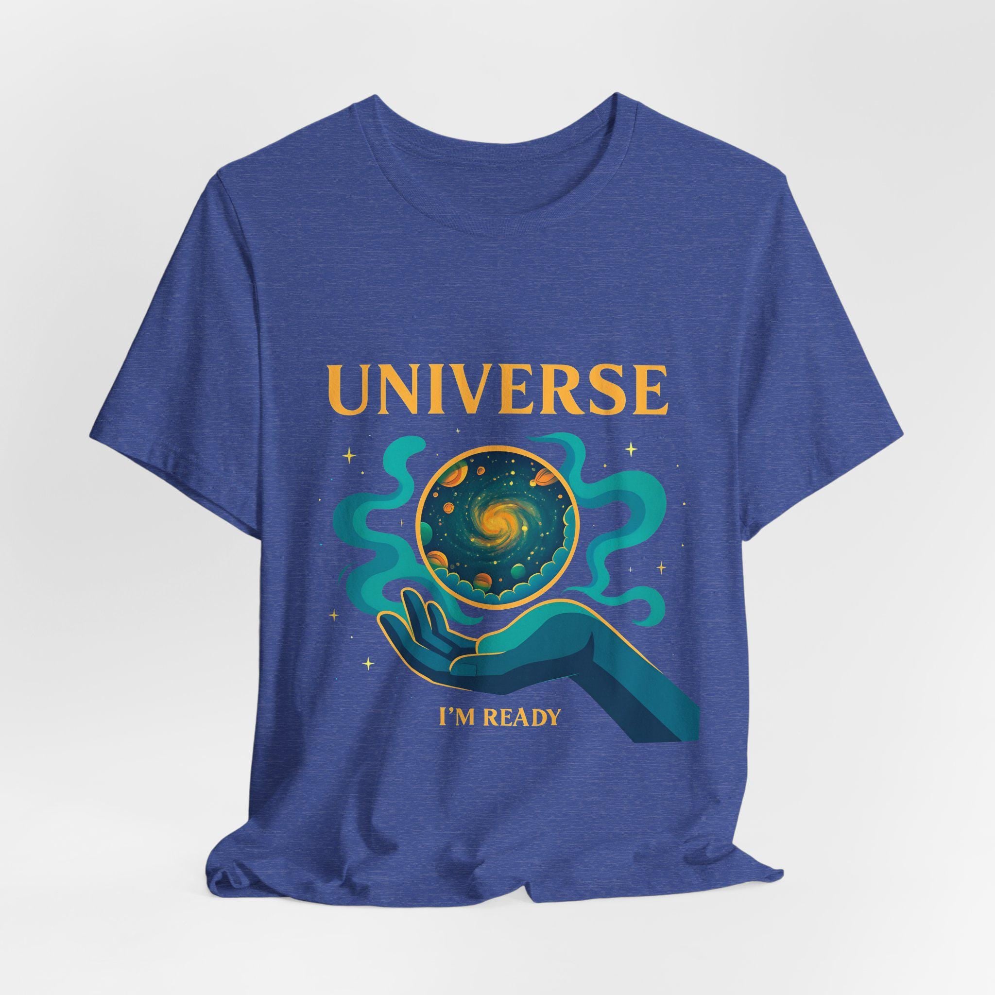 Universe Hand Holding Galaxy Tee | celestial illustration, planet artwork