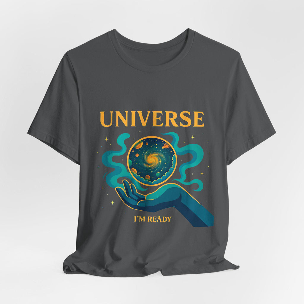 Universe Hand Holding Galaxy Tee | celestial illustration, planet artwork