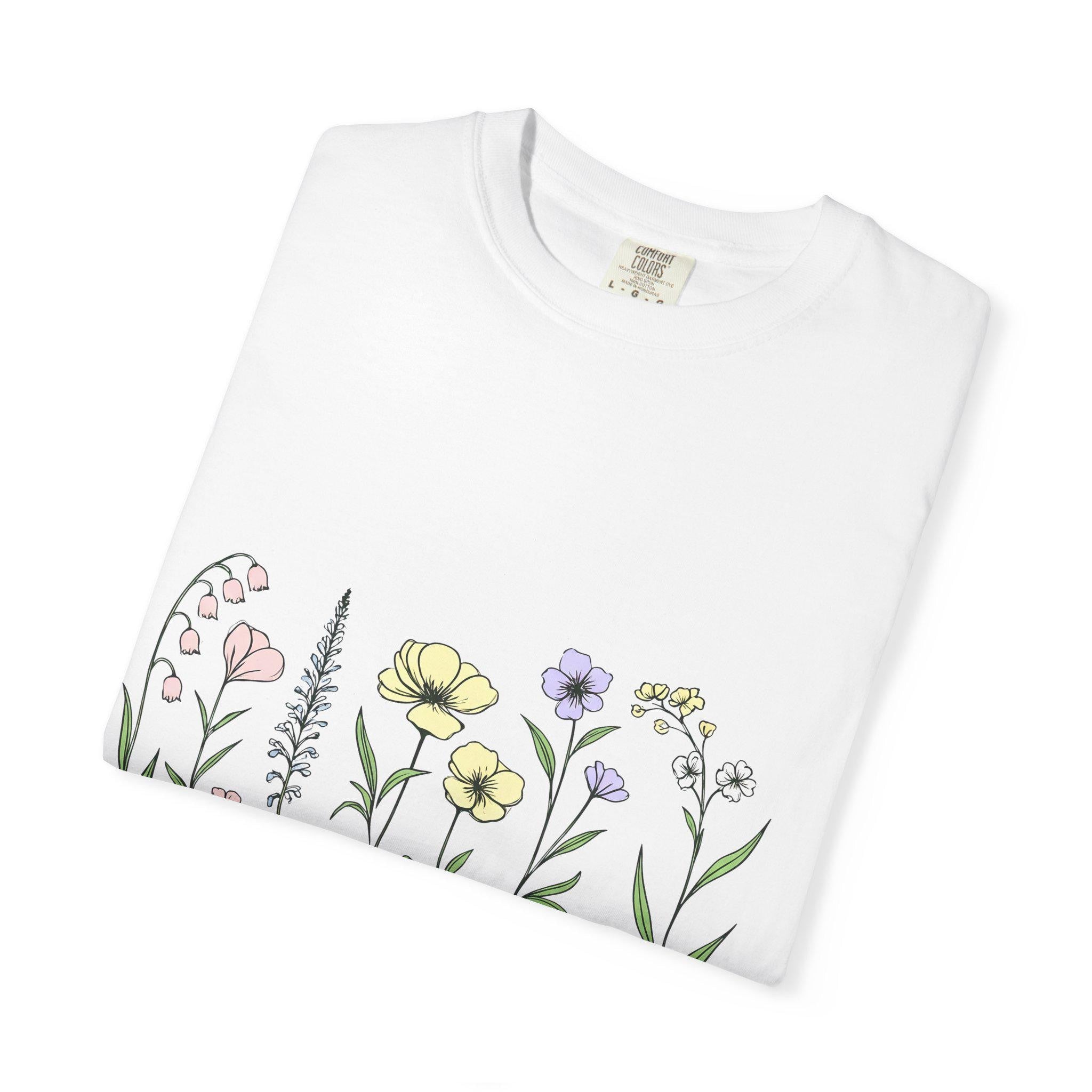 Wildflower Sketch T-shirt | Botanical Floral Illustration