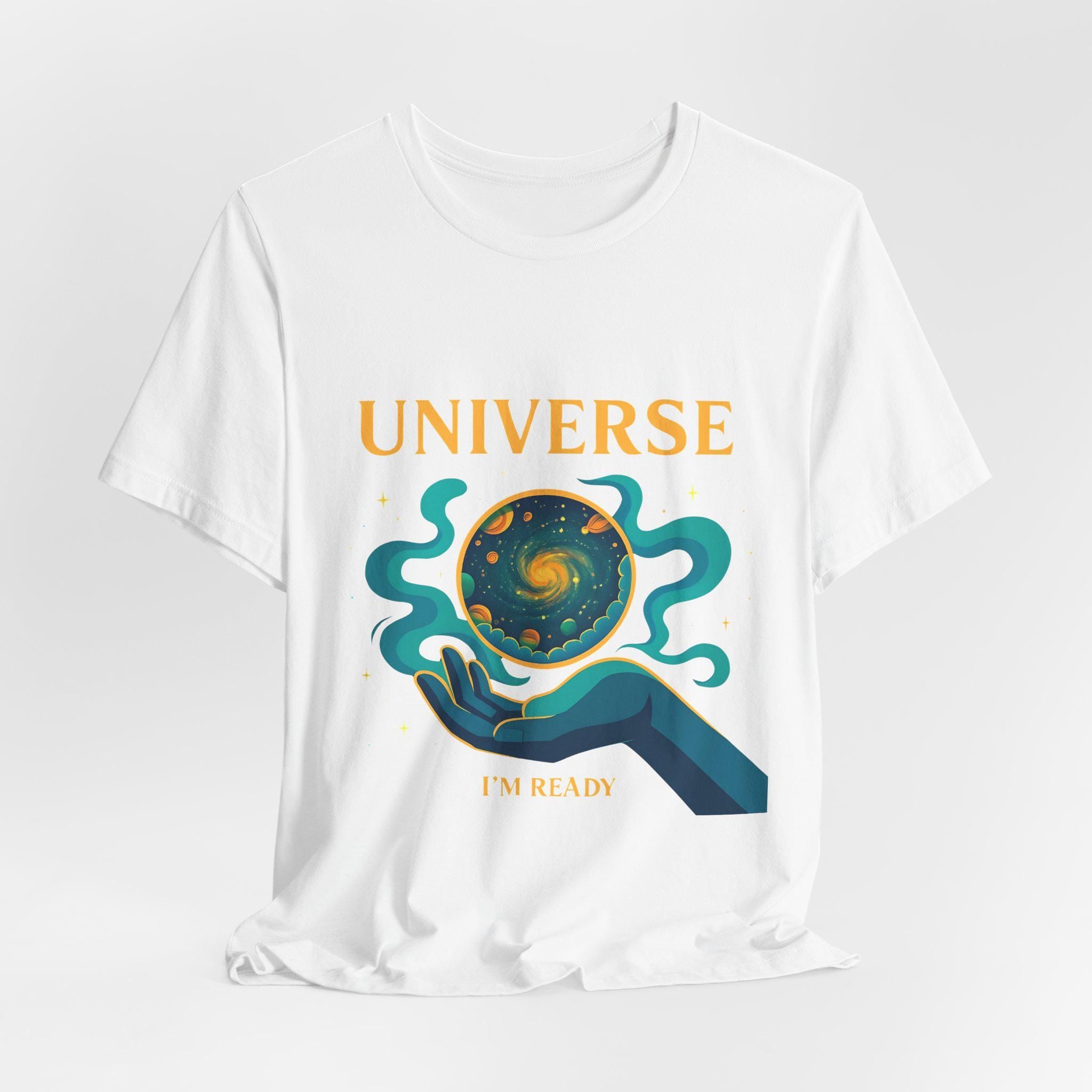 Universe Hand Holding Galaxy Tee | celestial illustration, planet artwork