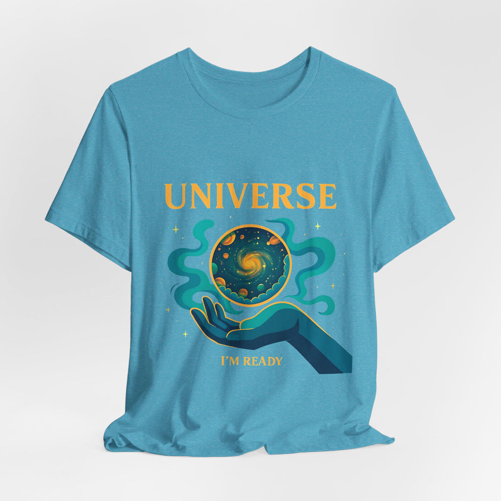 Universe Hand Holding Galaxy Tee | celestial illustration, planet artwork