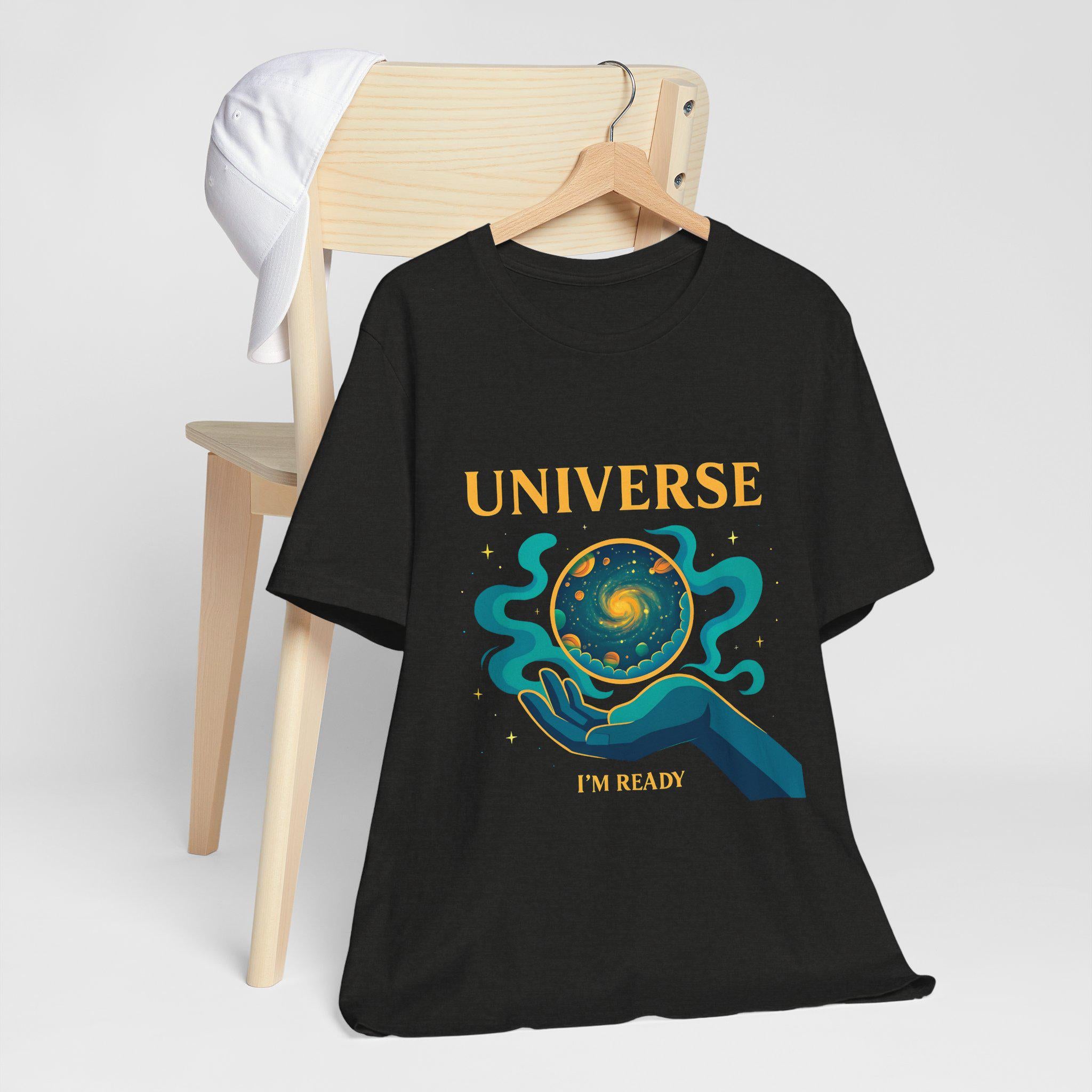 Universe Hand Holding Galaxy Tee | celestial illustration, planet artwork