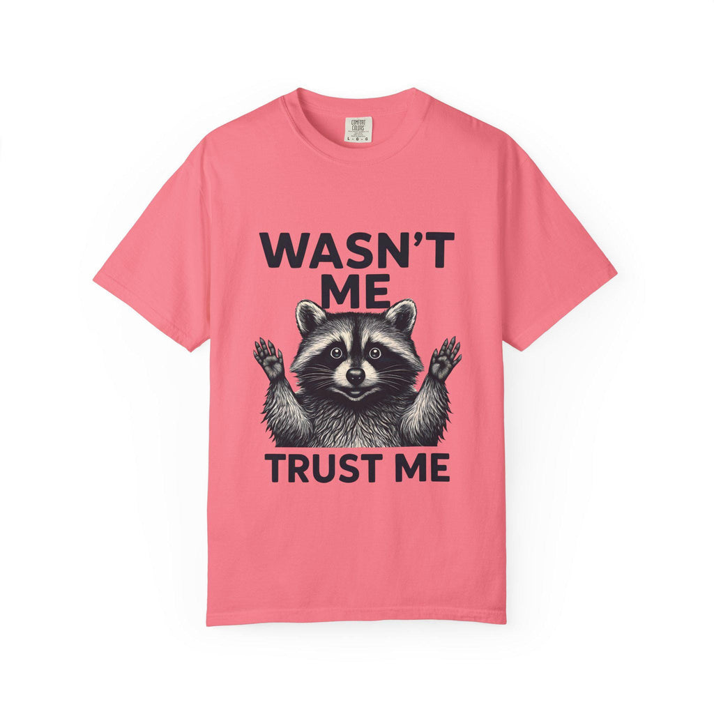 Wasn't Me Raccoon Trust Me T-shirt | Funny Animal Tee, Silly Wildlife Graphic