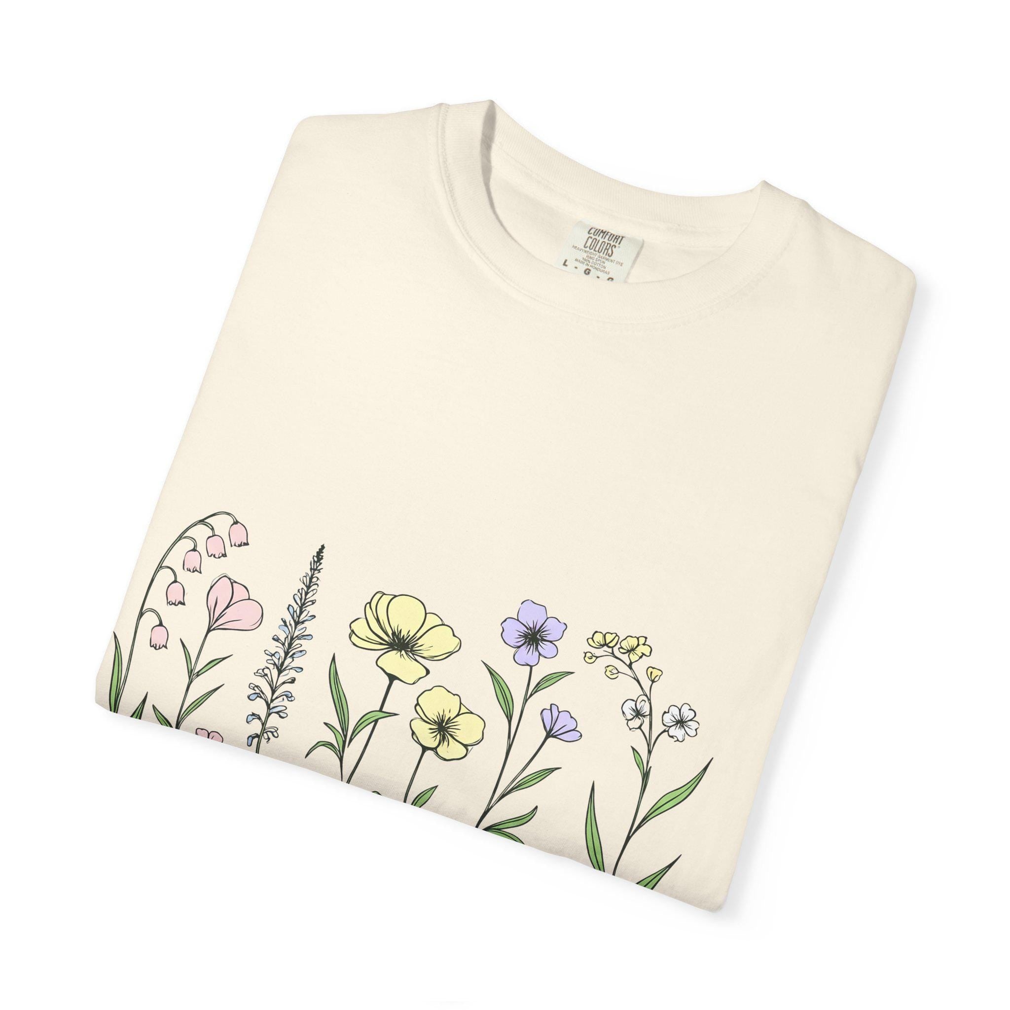 Wildflower Sketch T-shirt | Botanical Floral Illustration