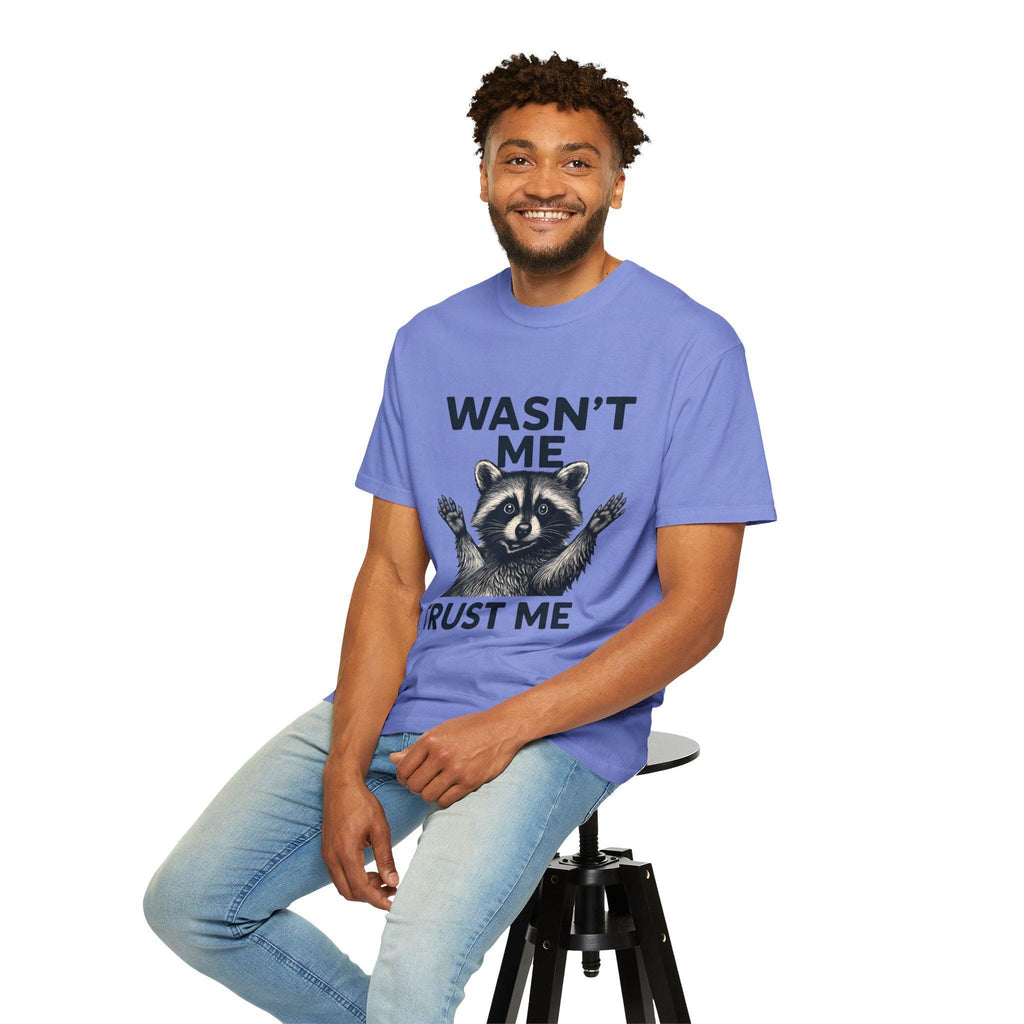 Wasn't Me Raccoon Trust Me T-shirt | Funny Animal Tee, Silly Wildlife Graphic