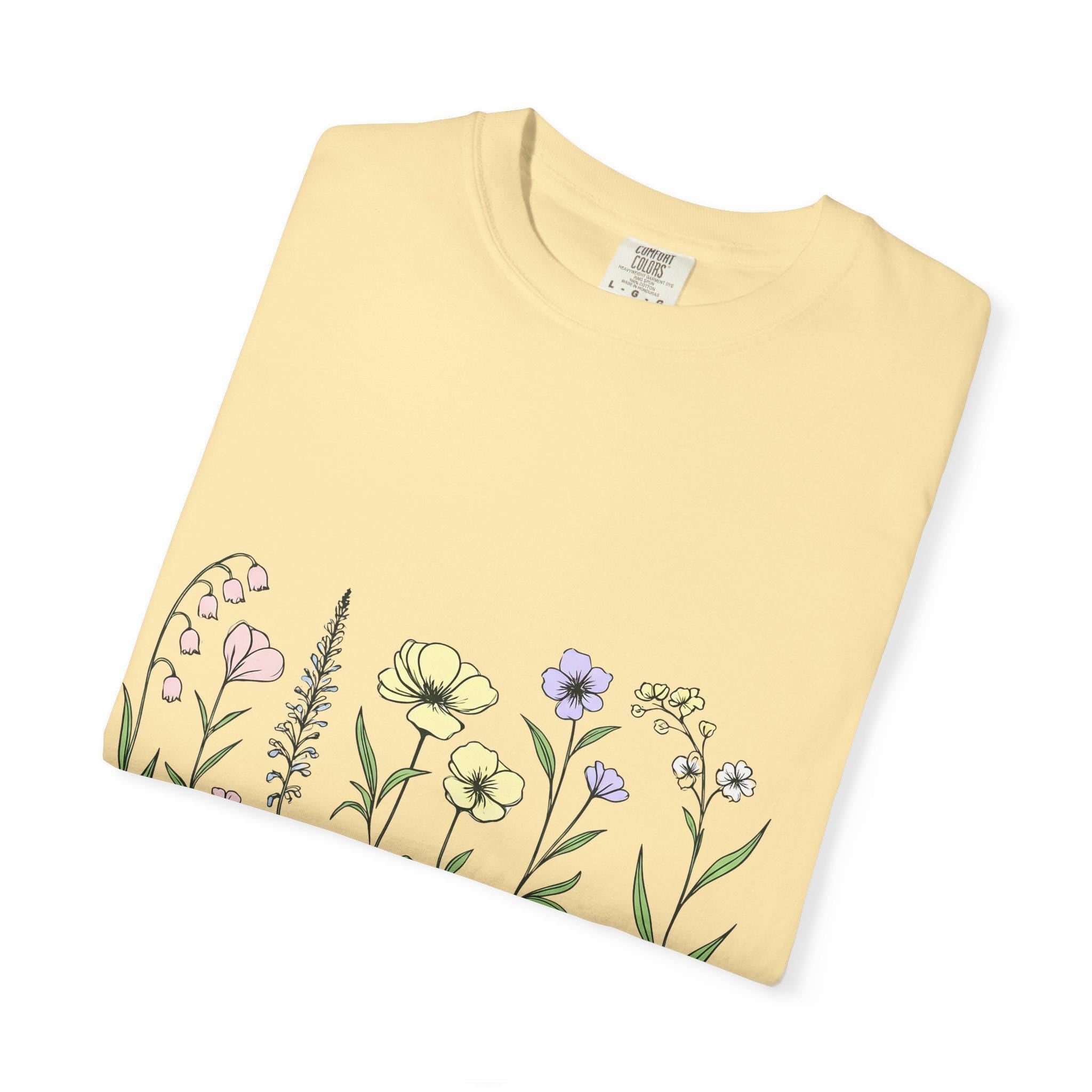 Wildflower Sketch T-shirt | Botanical Floral Illustration