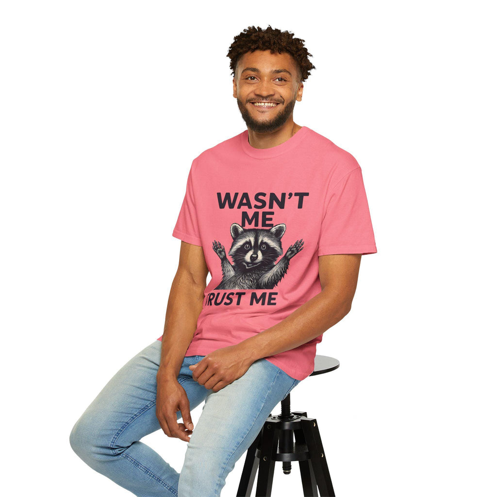 Wasn't Me Raccoon Trust Me T-shirt | Funny Animal Tee, Silly Wildlife Graphic